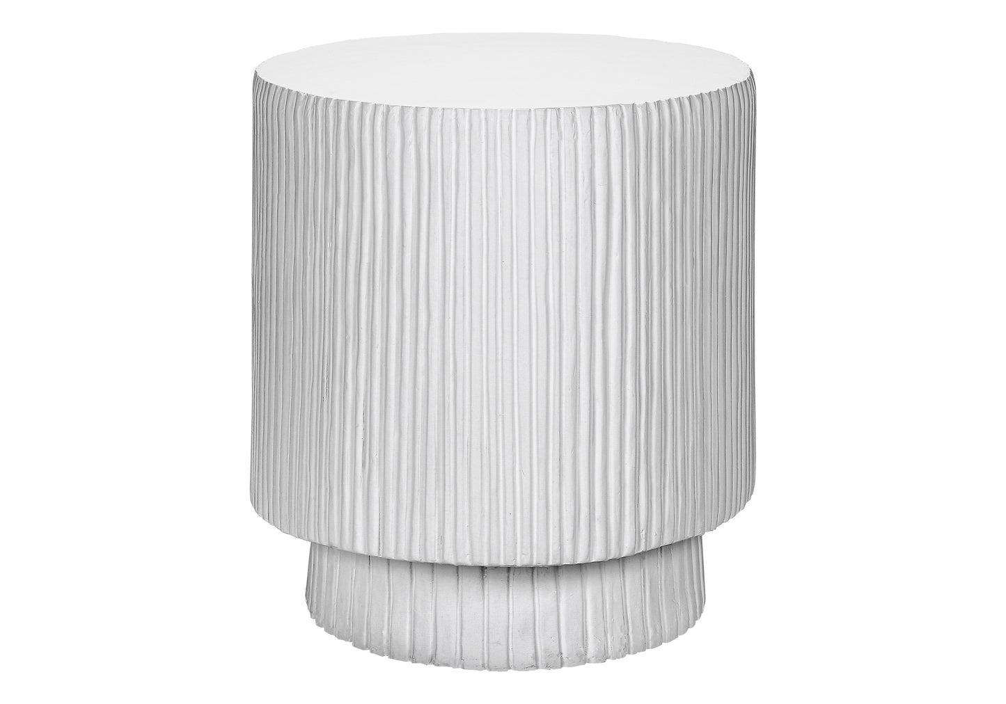 Accent Table, 25"h, Indoor Or Outdoor, Bedroom, End, Living Room, Nightstand, Round, Side Table, White, Contemporary, Modern