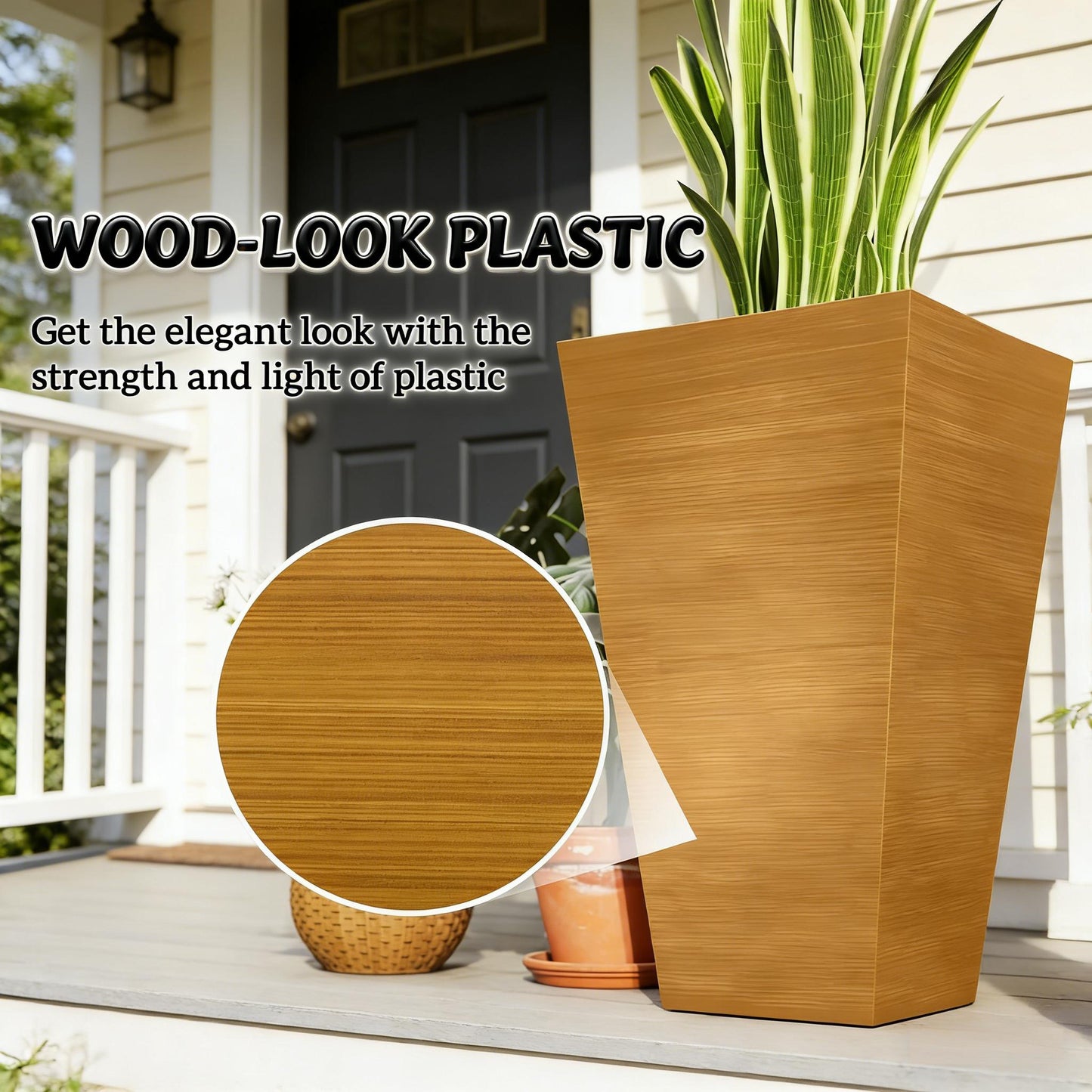 Classic Planter,Outdoor Planter,Set of 3 Tall Planters