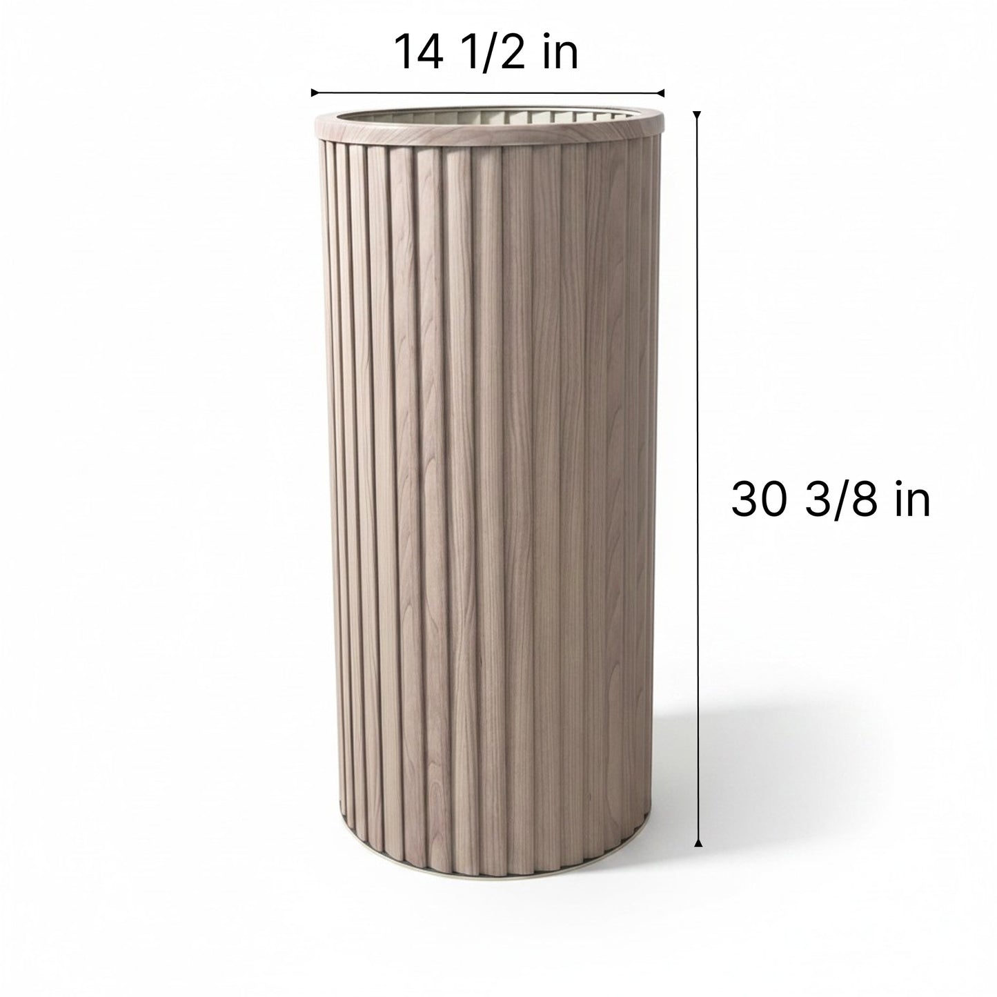 Round Strata Column Planter XL - Ash Brown