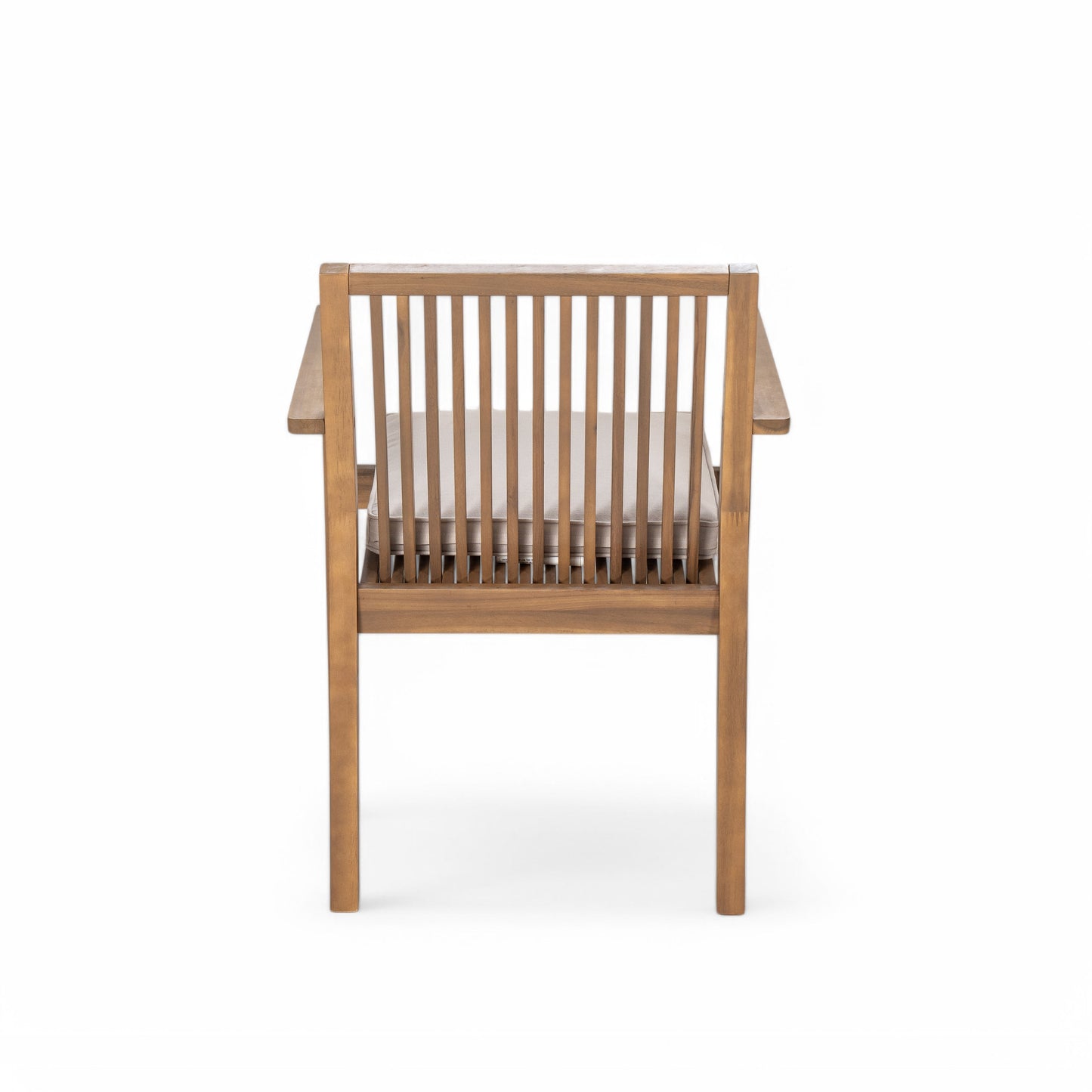 Patio Dining Chair Set of 2 - Sturdy Acacia Wood, Comfortable Waterproof Seating, 400 lbs Capacity, Brown Color Frame