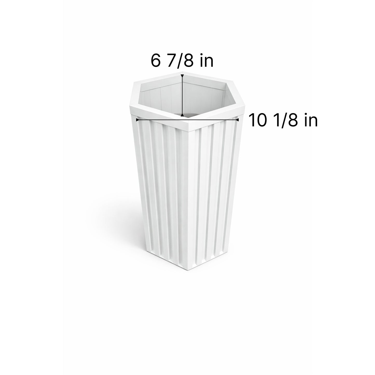 Hexagon Column Planter MD - White