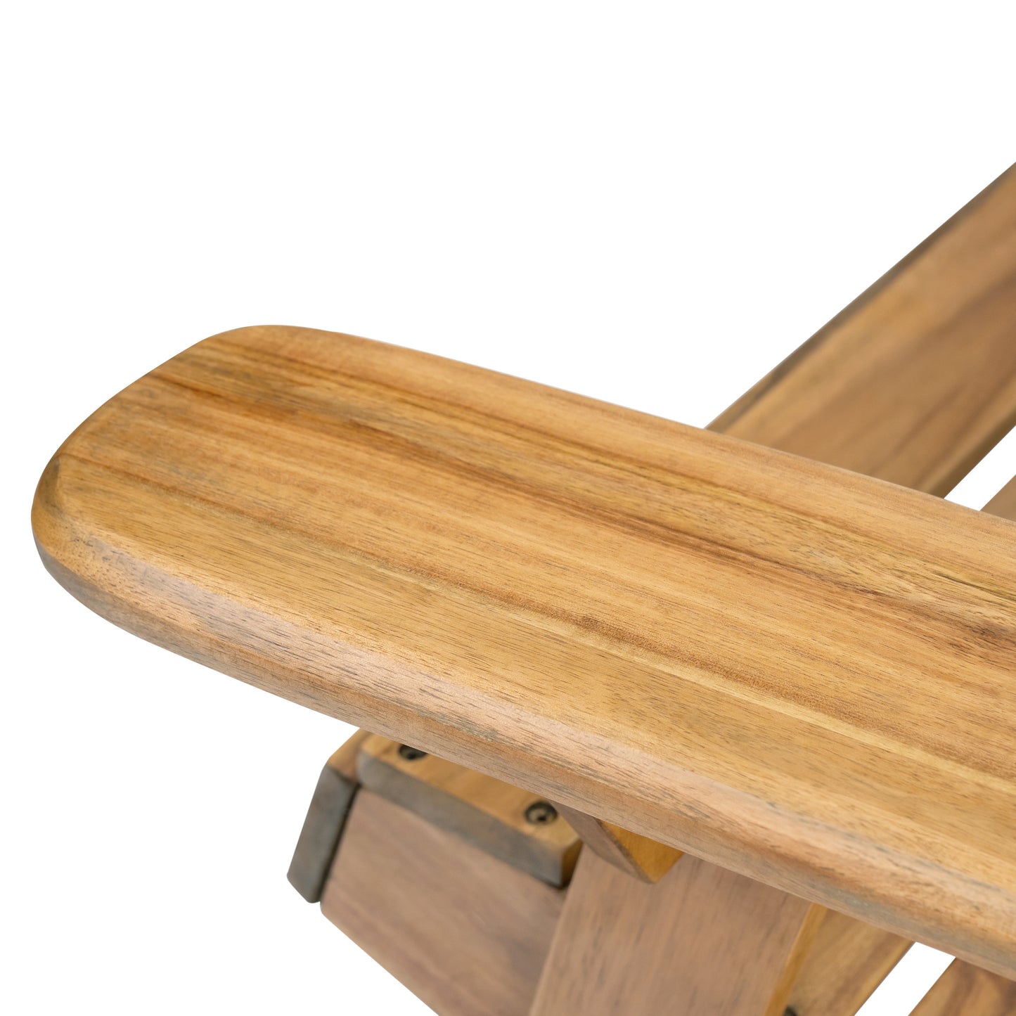 Folding Adirondack Chair Wooden Accent Furniture Lounge Chairs,Foldable Design for Patio & Garden Relaxation with Slatted Back & Wide Armrests- Teak Finish(Original SKU:57702.00NTLS/N770P241668M)