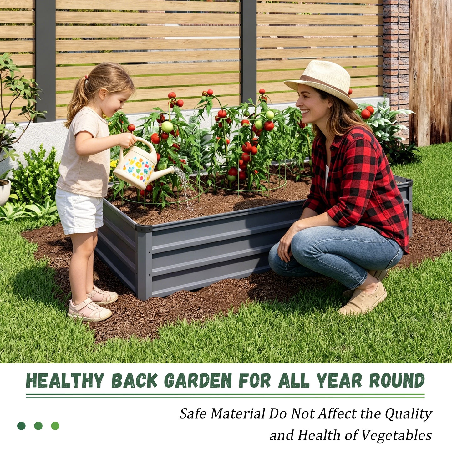 6x3x1ft large Garden Bed, Grey Color Rectangular Galvanized Metal Outdoor Garden Bed, Suitable for Backyard Ground Gardens for Growing Plants, Vegetables and Flowers.