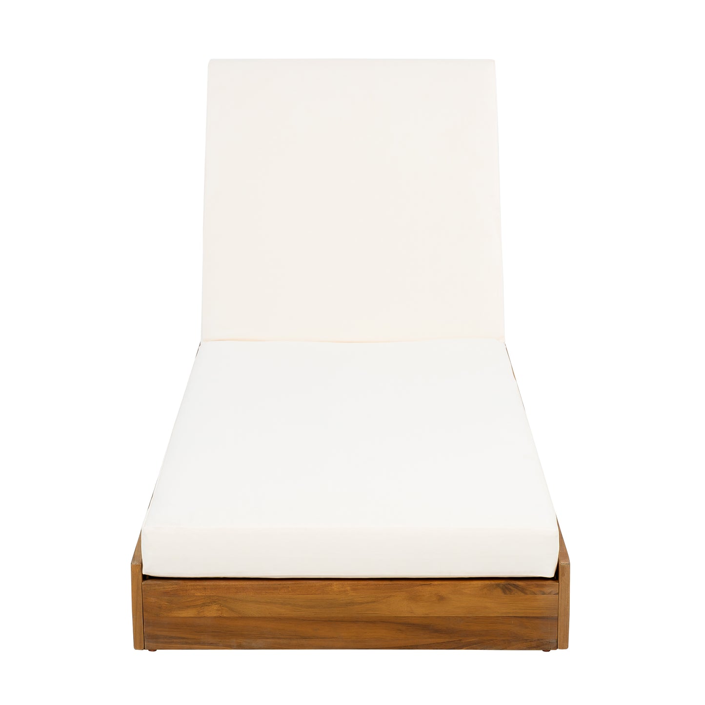 LOUNGE CHAISE SET, ACACIA WOOD WITH WATER-RESISTANT LOUNGE CUSHIONS (CREAM & 4 INCH THICK) - MATCHING DARK GREY VERSION AVAILABLE