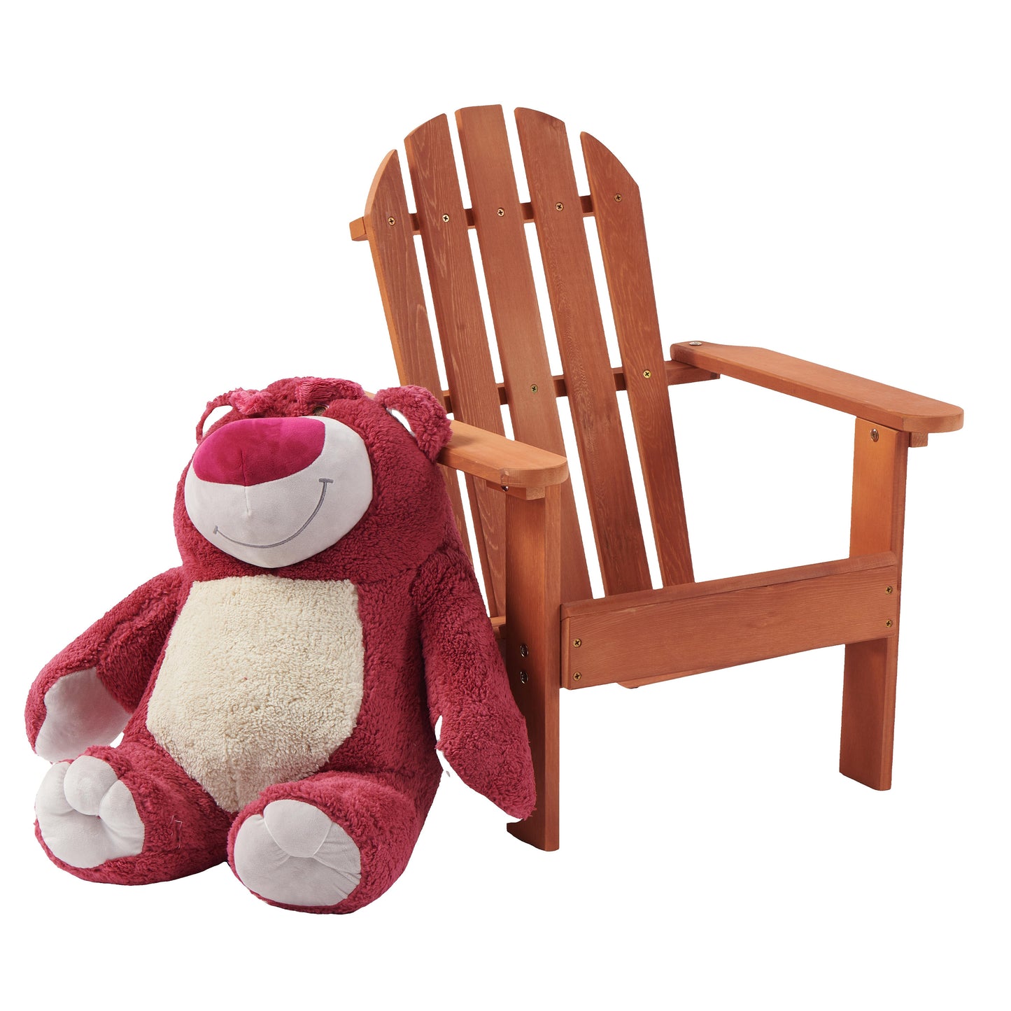 Wooden Kid's Adirondack Chair for Indoor and Outdoor, Natural Cedar Patio Lounge Chiar for Kids