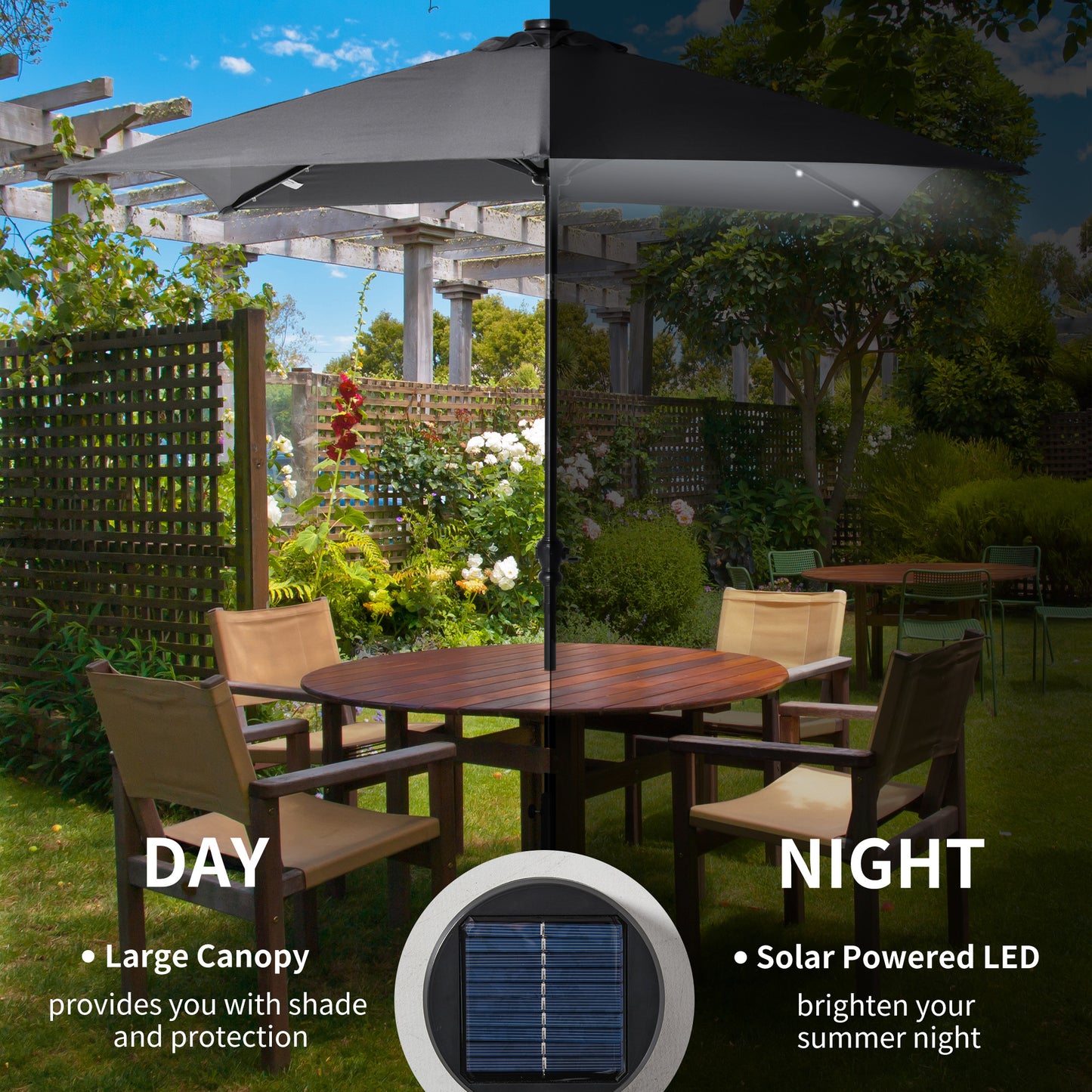 Sun Umbrella Solar Umbrella,Lighted Patio Umbrella