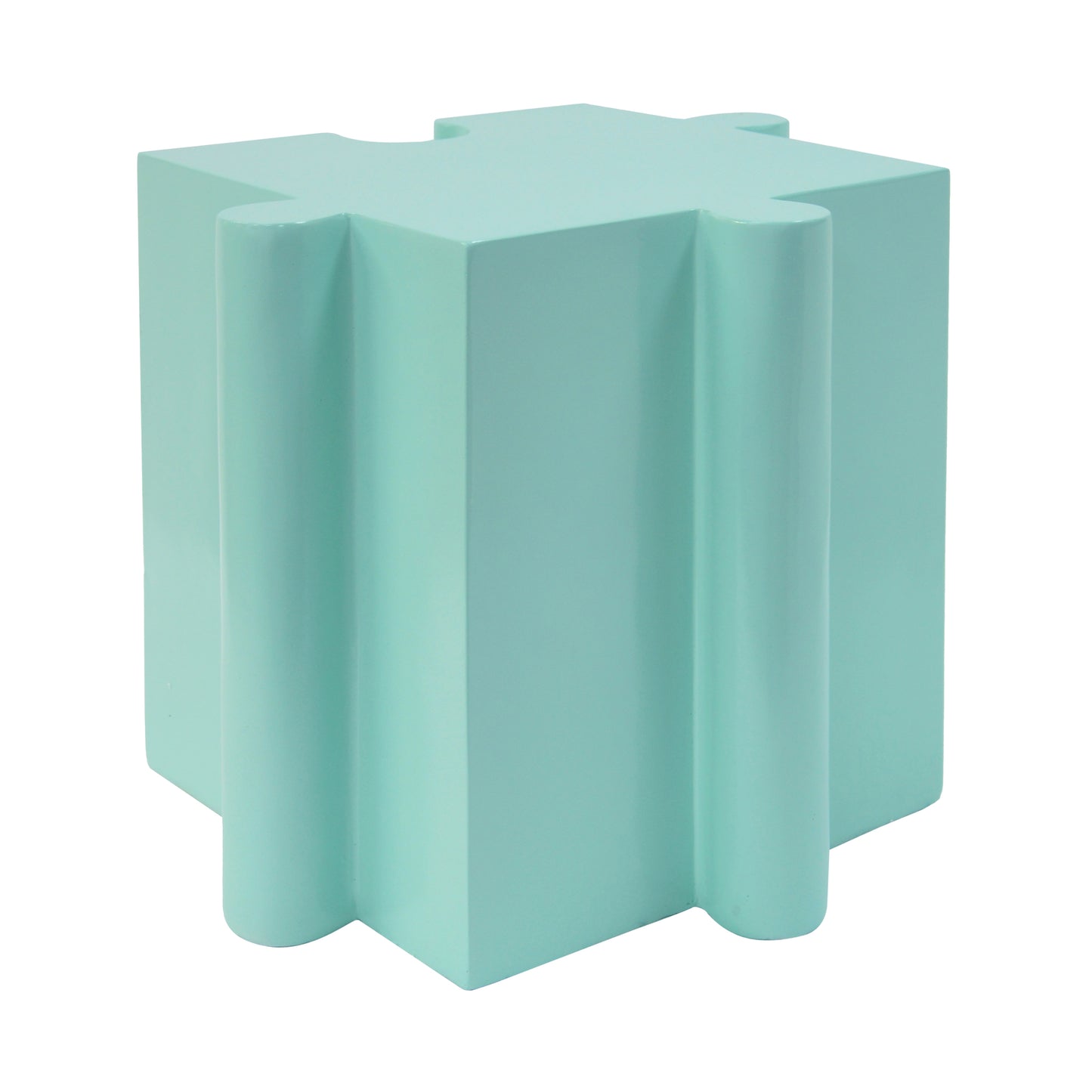 Puzzle Art Side Table, Modular Convex Edge MGO Table - Buy Singles or Combine for Custom Layouts,  Indoor & Outdoor,Light Green Color