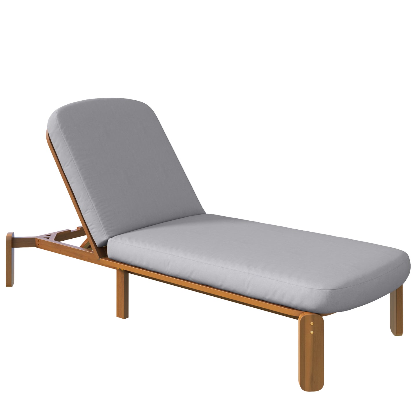 Outdoor Chaise Lounge Adjustable Patio Chaise Outdoor Reclining Chair Pool Lounge Chair with Adjustable Backrest for Patio, Poolside or Beach, Grey