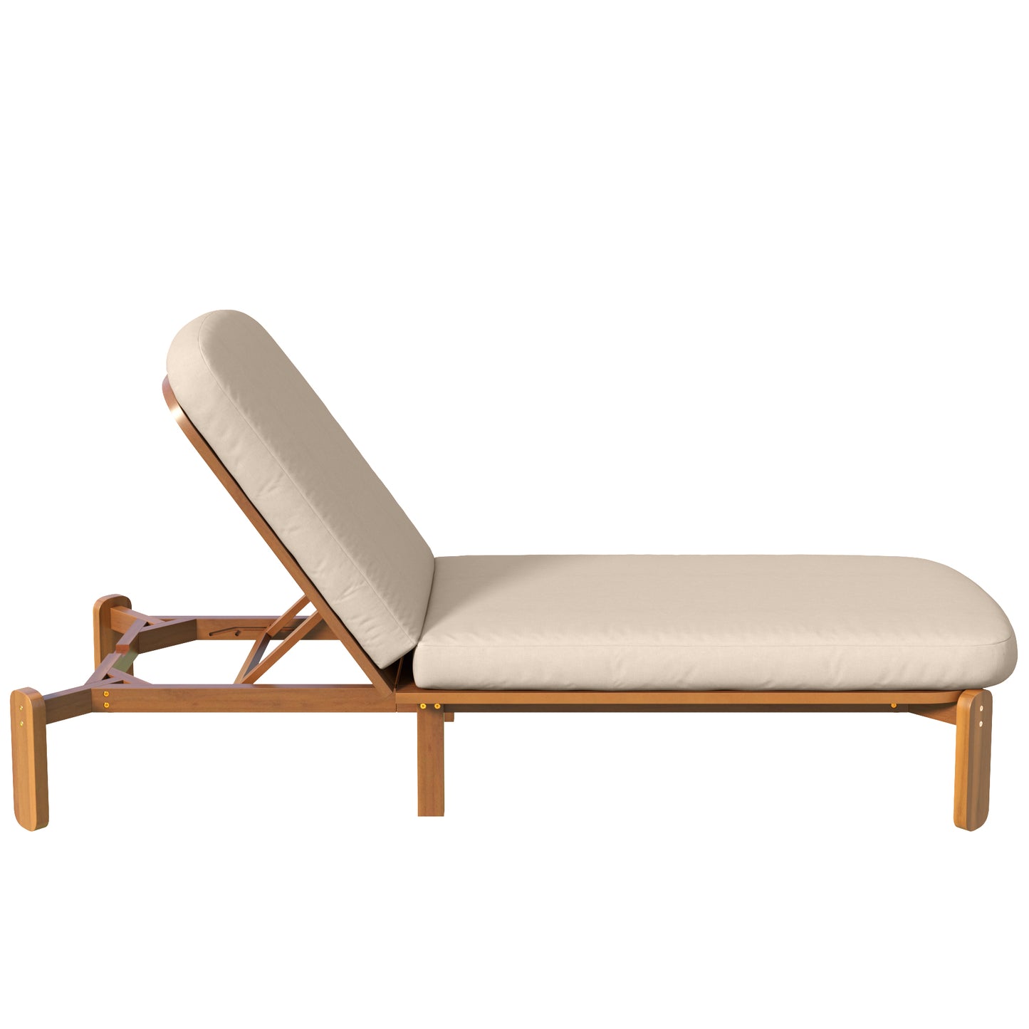 Outdoor Chaise Lounge Adjustable Patio Chaise Outdoor Reclining Chair Pool Lounge Chair with Adjustable Backrest for Patio, Poolside or Beach, Brown