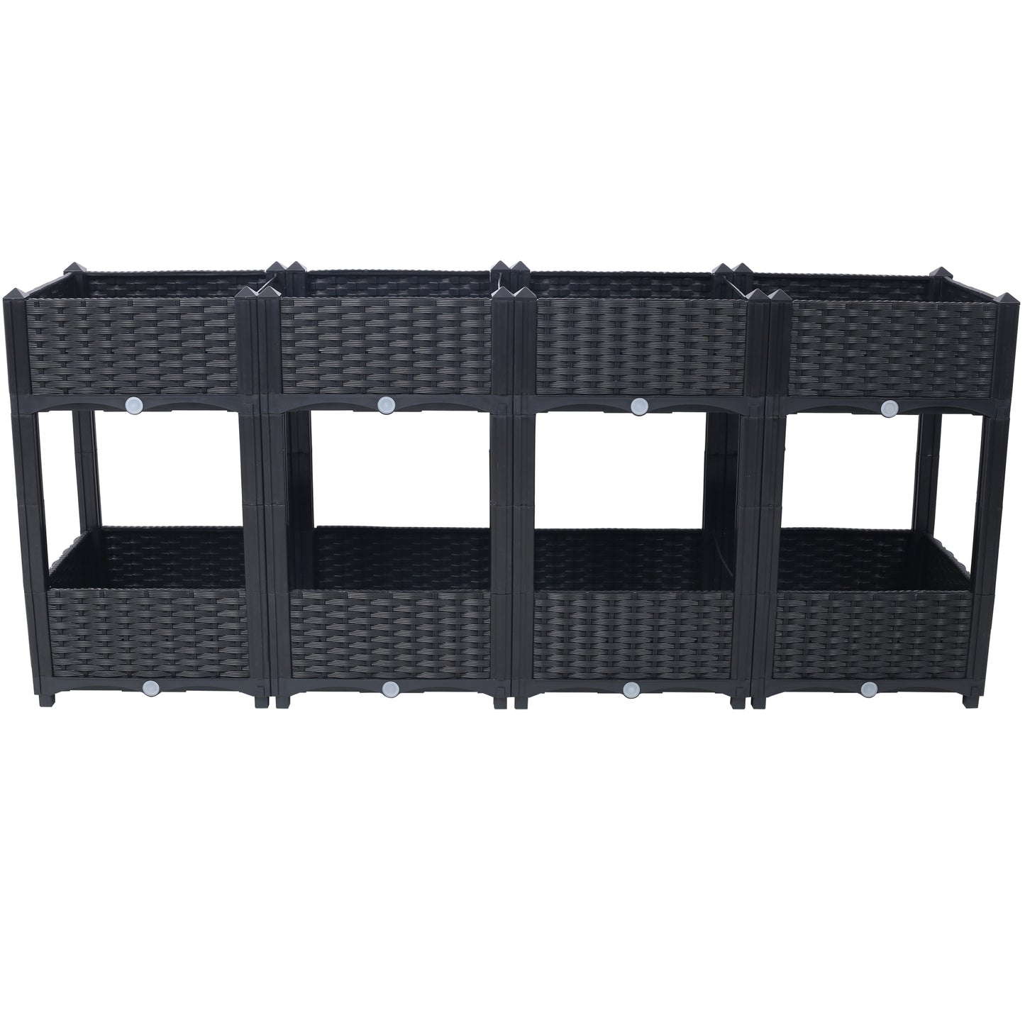 Planter Raised Beds - Elevated Planter Garden Box with Drainage Plug Raised Garden Beds for Vegetable/Flower/Herb Outdoor Standing Planter Beds Gardening Kit,Black,63"x15.7"x27.7"