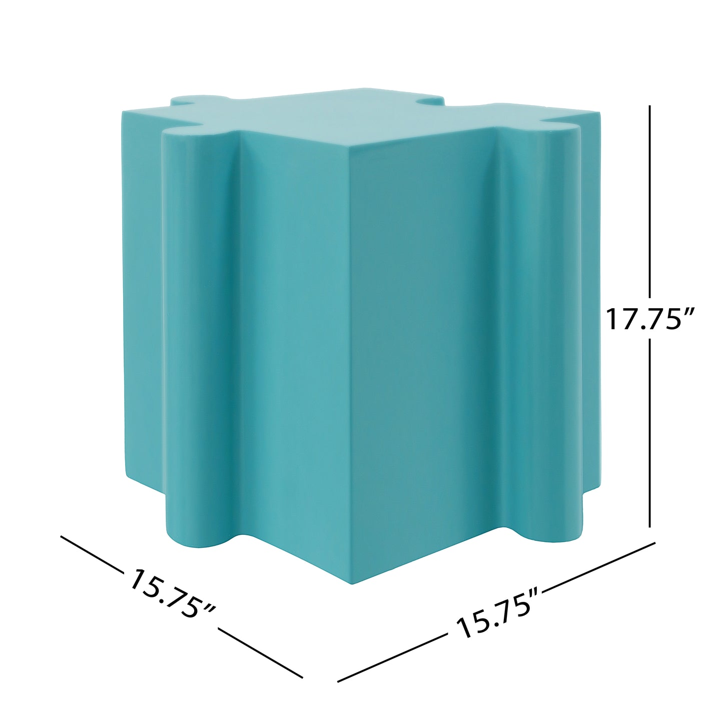 Puzzle Art Side Table, Modular Convex Edge MGO Table - Buy Singles or Combine for Custom Layouts,  Indoor & Outdoor,Light Blue Color