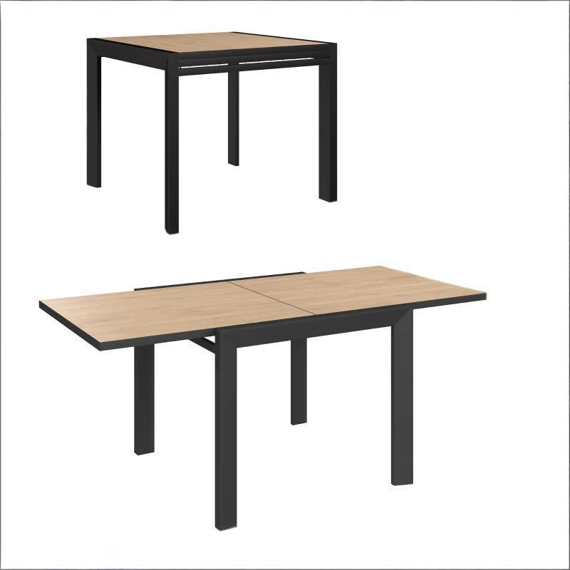 Modern Style Outdoor Dining Table,Expandable Outdoor Table,Stylish Slatted Design Dining Table(Only Table)