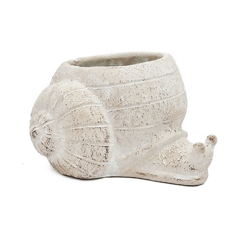 6 in. Beige Cement Decorative Vase,Decorative Snail Planter,Succulent Planter, Modern Flower Pots for Home, Office Decor