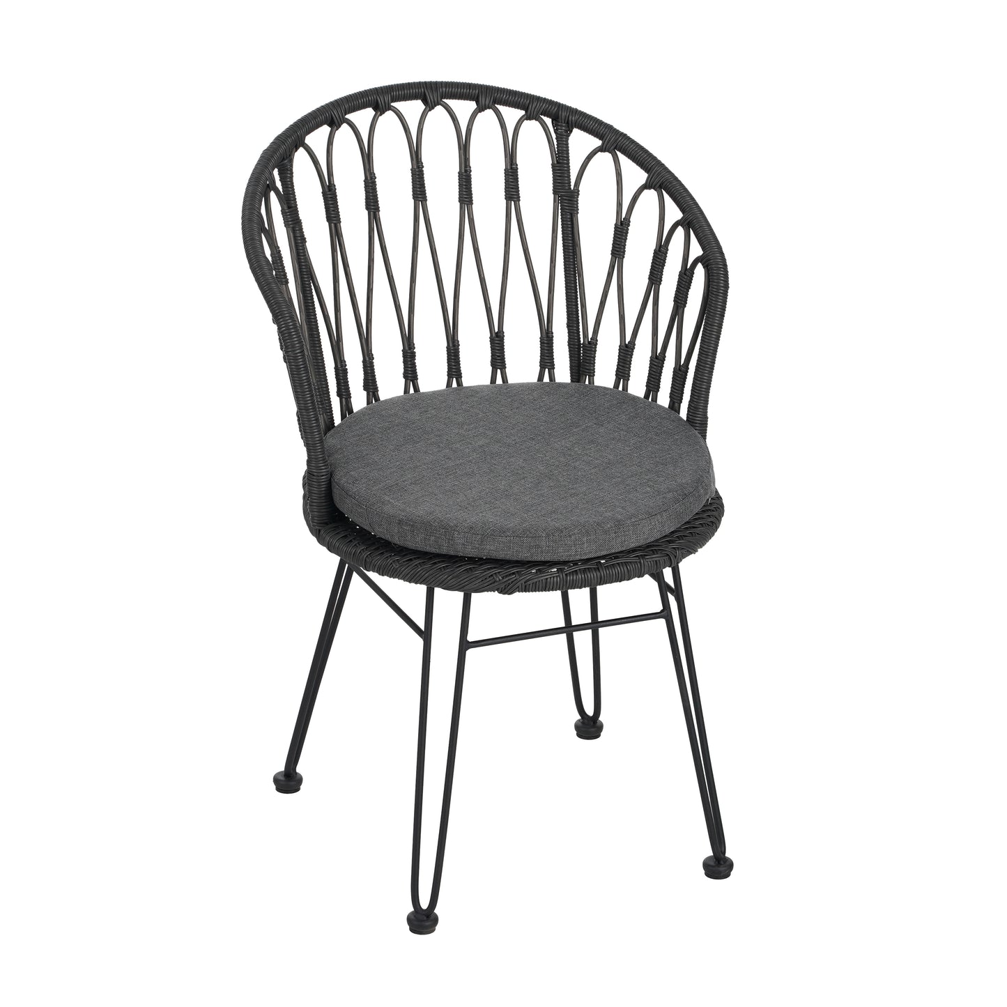 TAVON CHAIR,2PCS with 2 Cushions,Gray