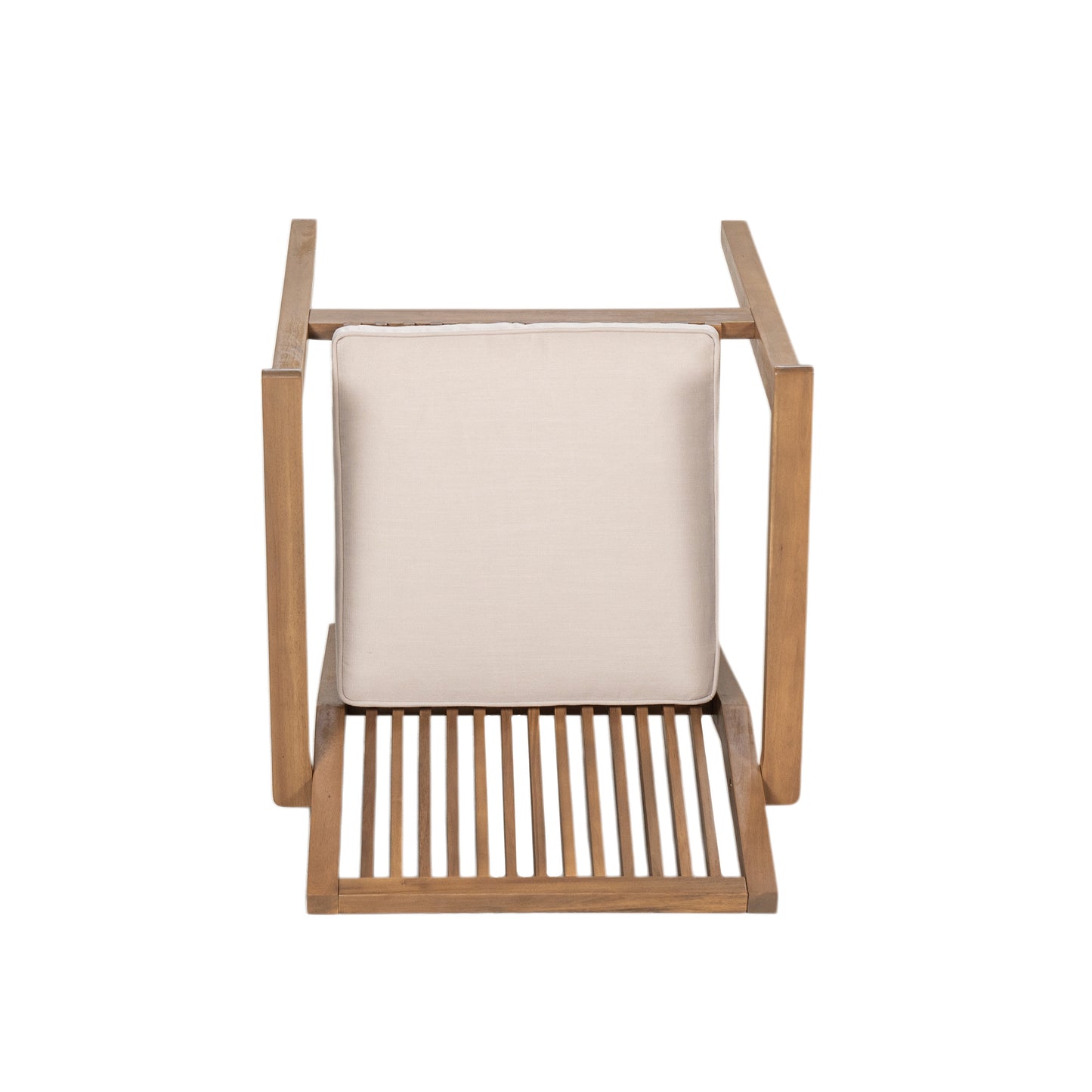 Patio Dining Chair Set of 2 - Sturdy Acacia Wood, Comfortable Waterproof Seating, 400 lbs Capacity, Brown Color Frame