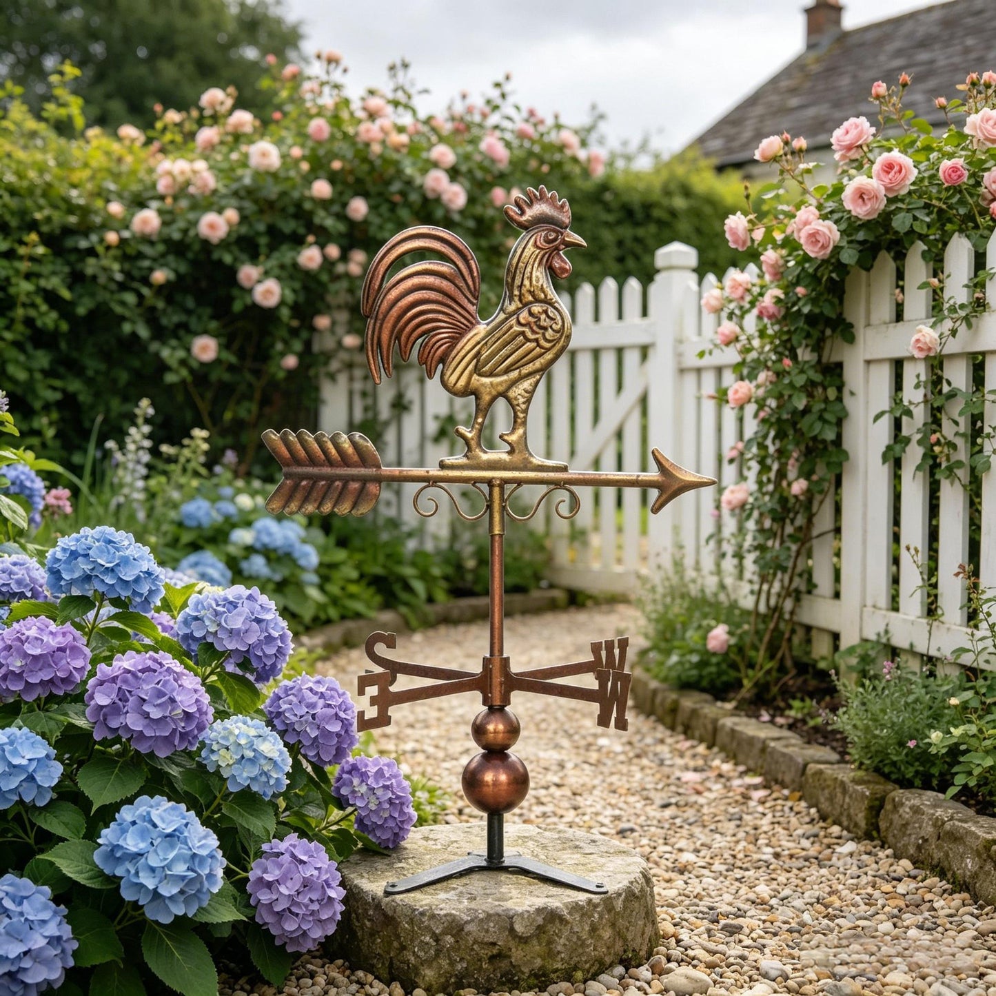 Classic Weather Vanes,Roof Mount Wind Direction Indicator,Rooster Weathervane