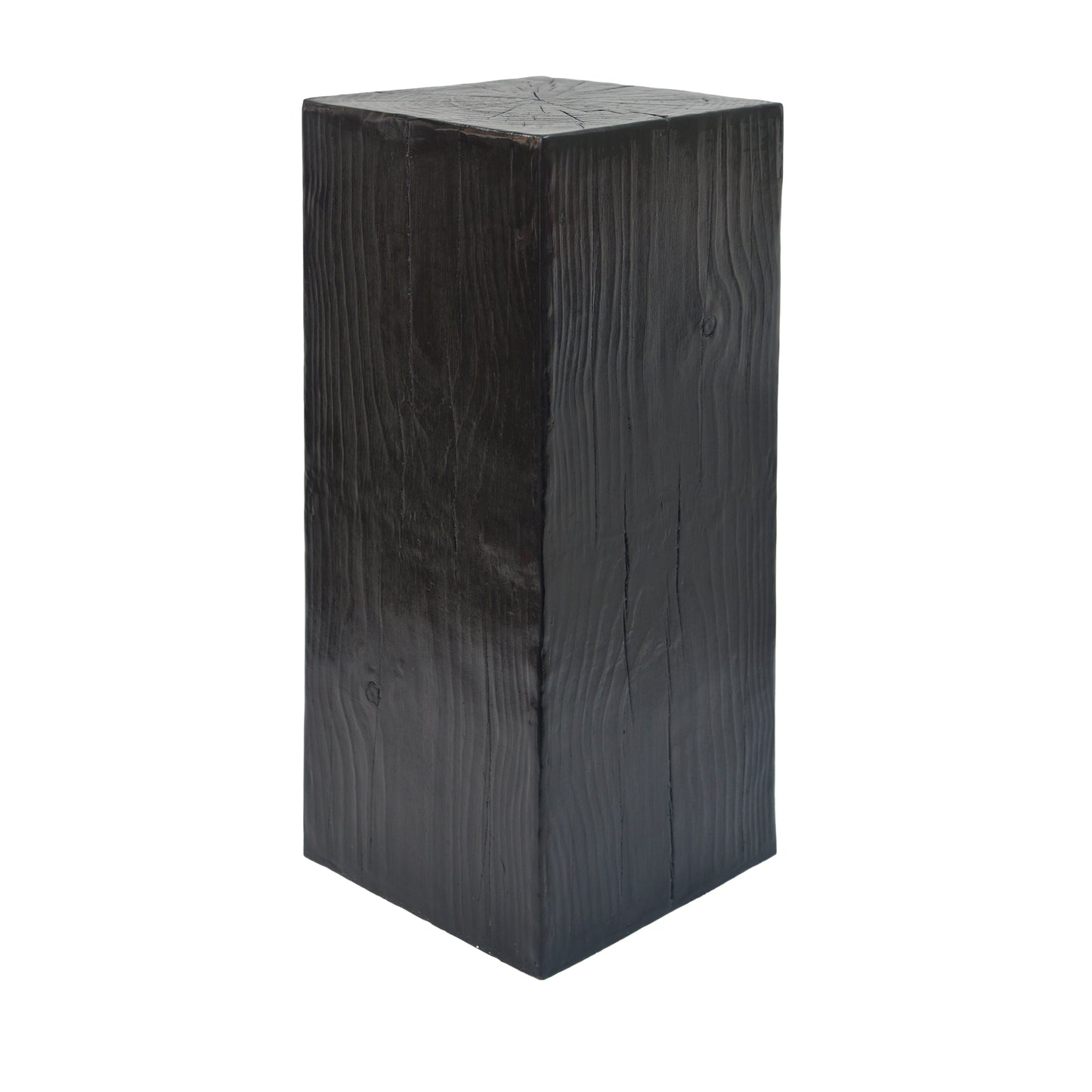 Retro natural style Side Table Set ,Stackable End Tables,Square-Column MGO Side Table for for Living Room, Bedroom, Office, Black Color