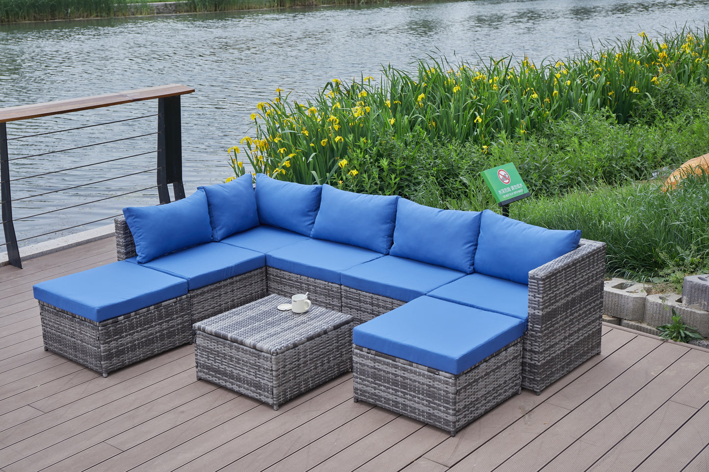 Patio Sofa with Cushions