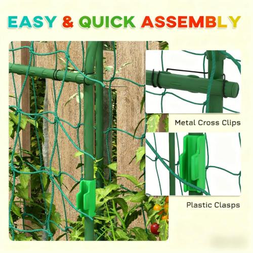 72 in. Arch Metal Garden Trellis with Climbing Net, Adjustable Layers and Weather-Resistant for Outdoor Gardening, Green