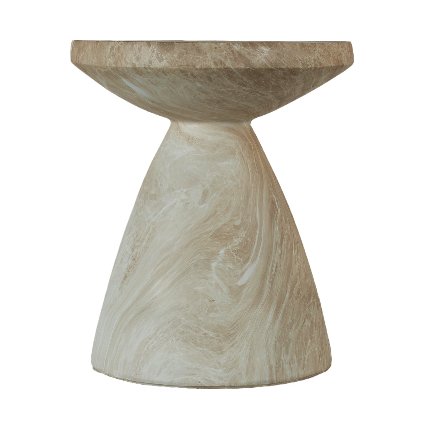 Cement Outdoor End Tables for Patio, GardenAccent Table Faux Terrazzo Accent Table, Modern Small Round Side Tablefor Outside, Tree Stump Garden Stool DrumTable indoor and Outdoor