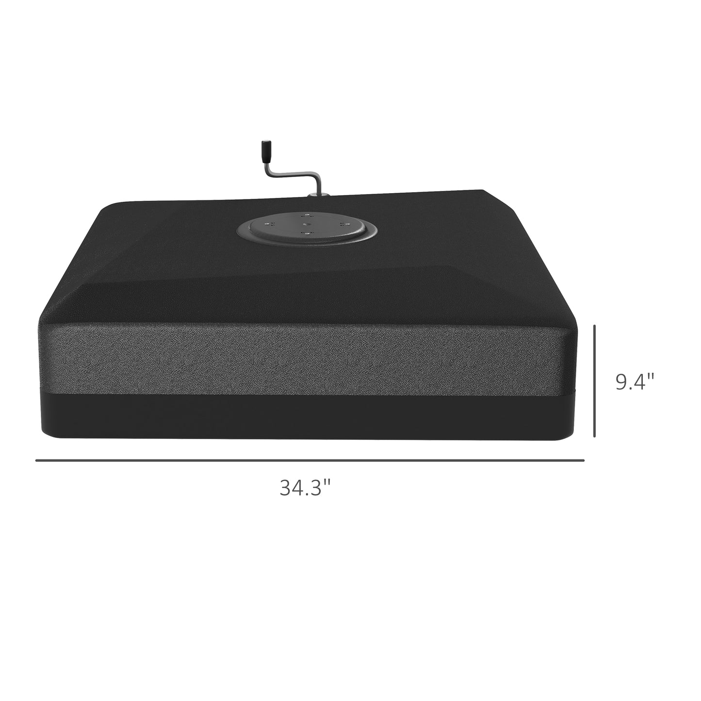 Outsunny 330 lbs. Fillable Umbrella Base for 84D-110V02 Model Umbrella, Heavy Duty Cantilever Umbrella Stand with Lift Wheel, Adjustable Foot Pads, and Cross Base, Black
