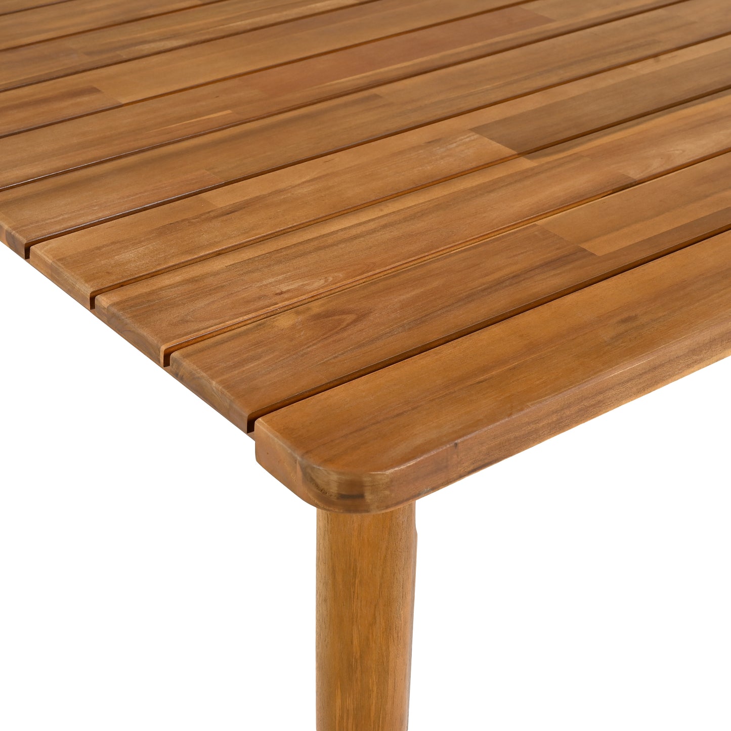 Acacia Wood Dining Table 6-Person Outdoor Table, Farmhouse Furniture for Patio, Garden, Backyard, Teak 180 LBS Weight Capacity 63"L