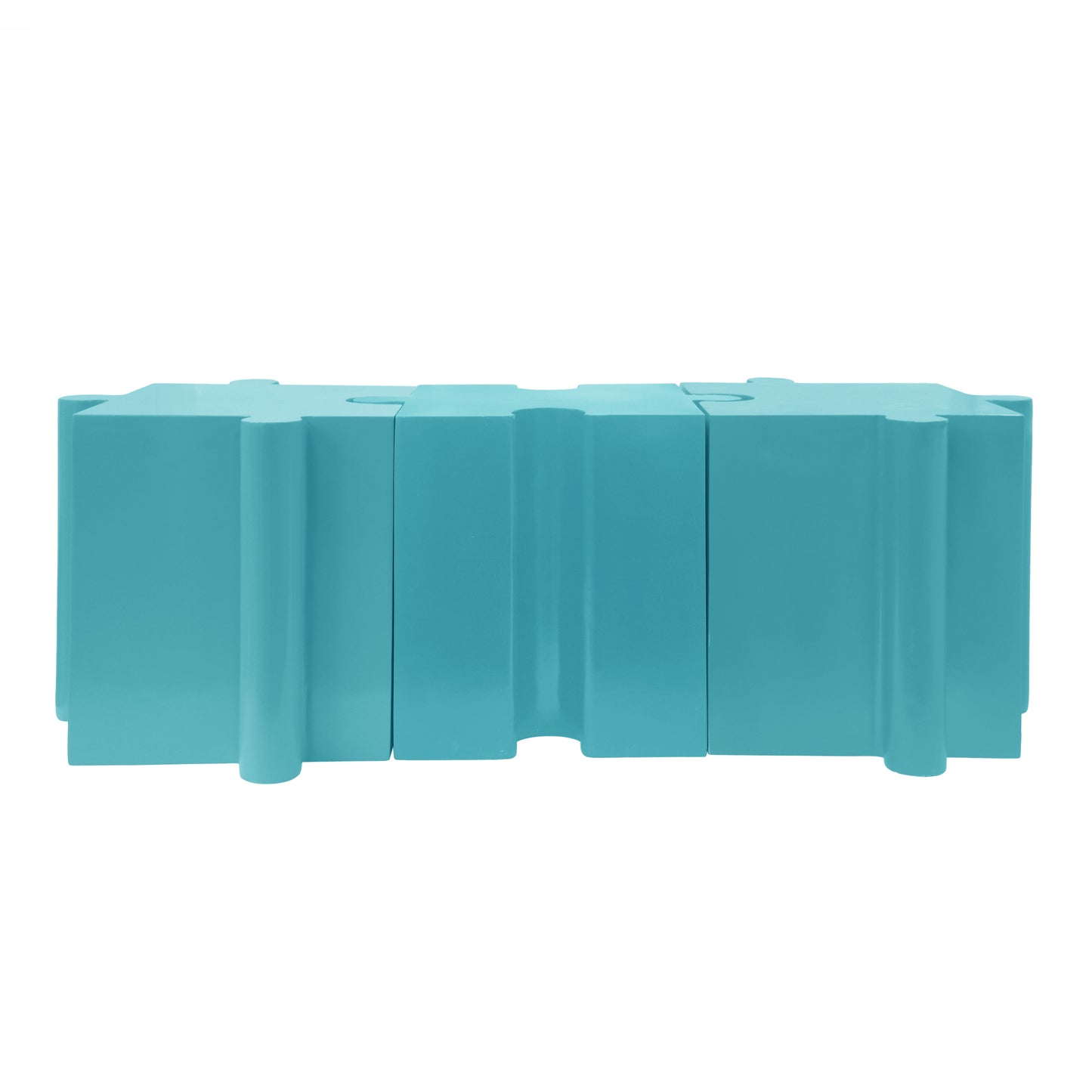 Puzzle Art Side Table, Modular Convex Edge MGO Table - Buy Singles or Combine for Custom Layouts,  Indoor & Outdoor,Light Blue Color