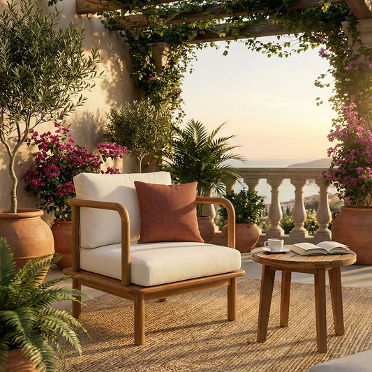 Canape Acacia Club Chair with Cream Cushion
