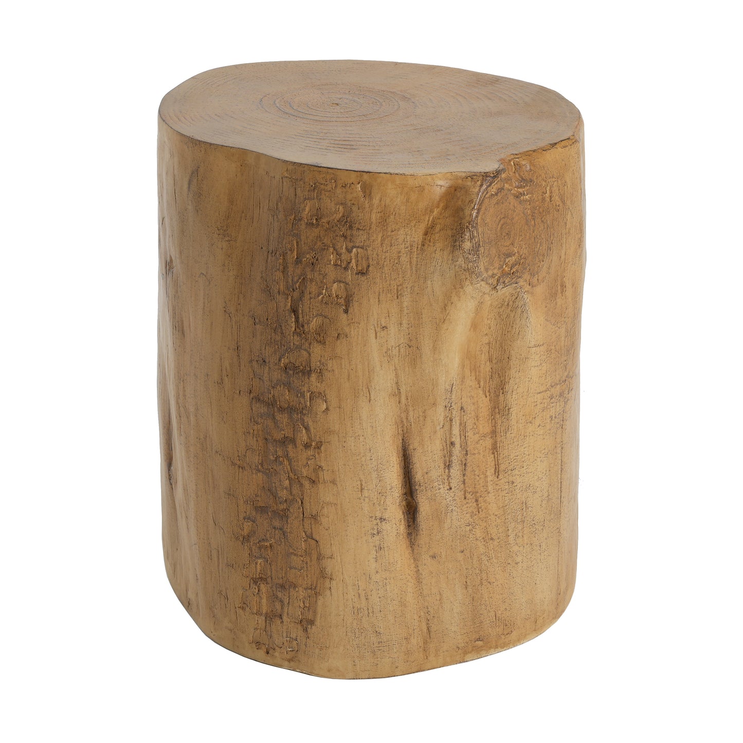 16.25 inch MGO Side Table, Hand-Painted Wood Stump Accent Table for Both Indoor and Outdoor Use