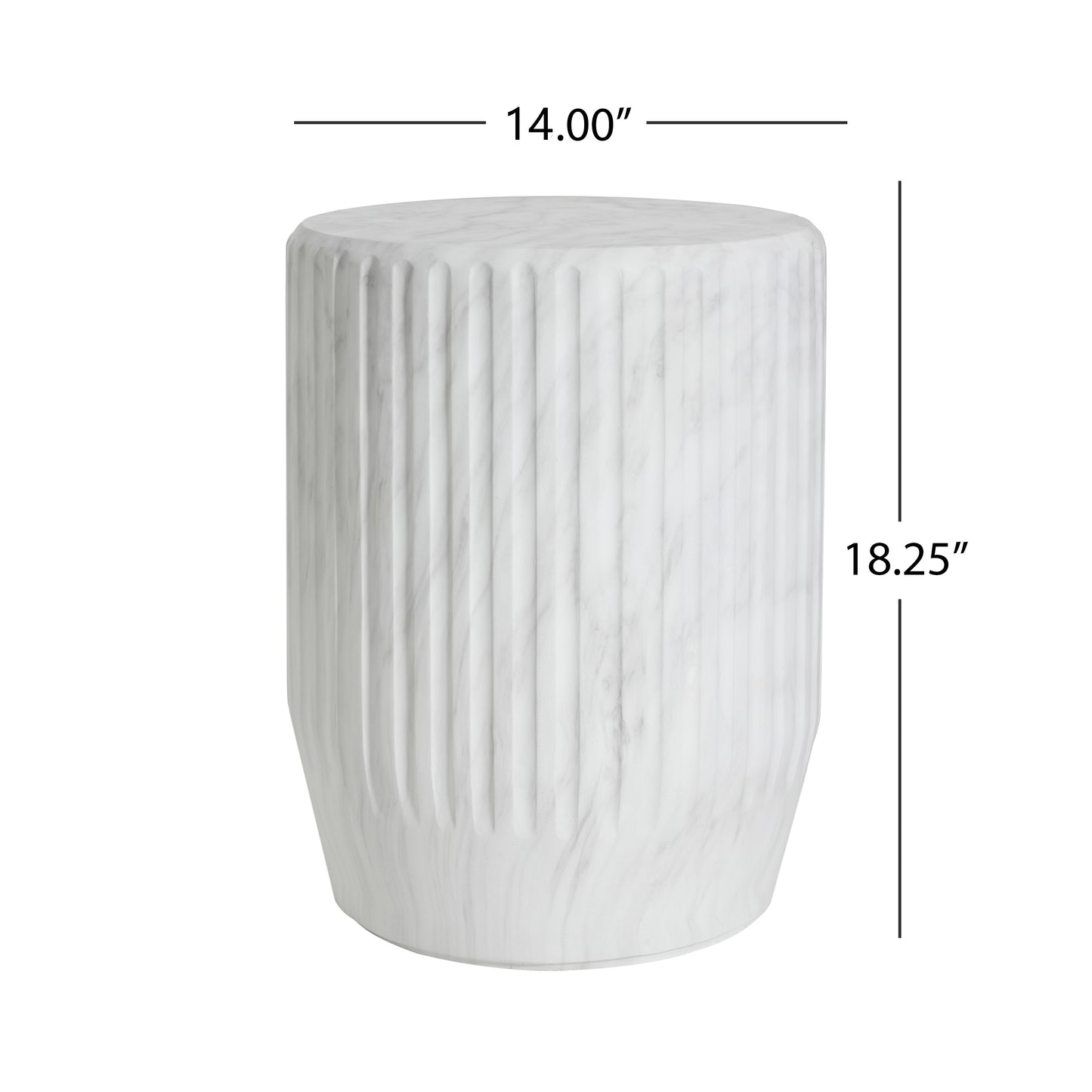 Outdoor Cicci Carved Side Table,White