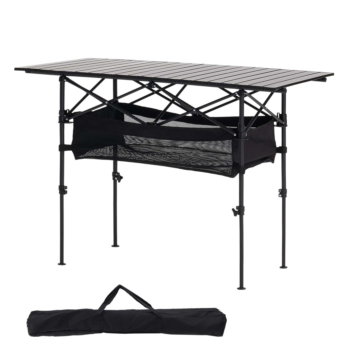 Folding Portable Camping Table Aluminum Outdoor Picnic Roll up Table Storage Bag
