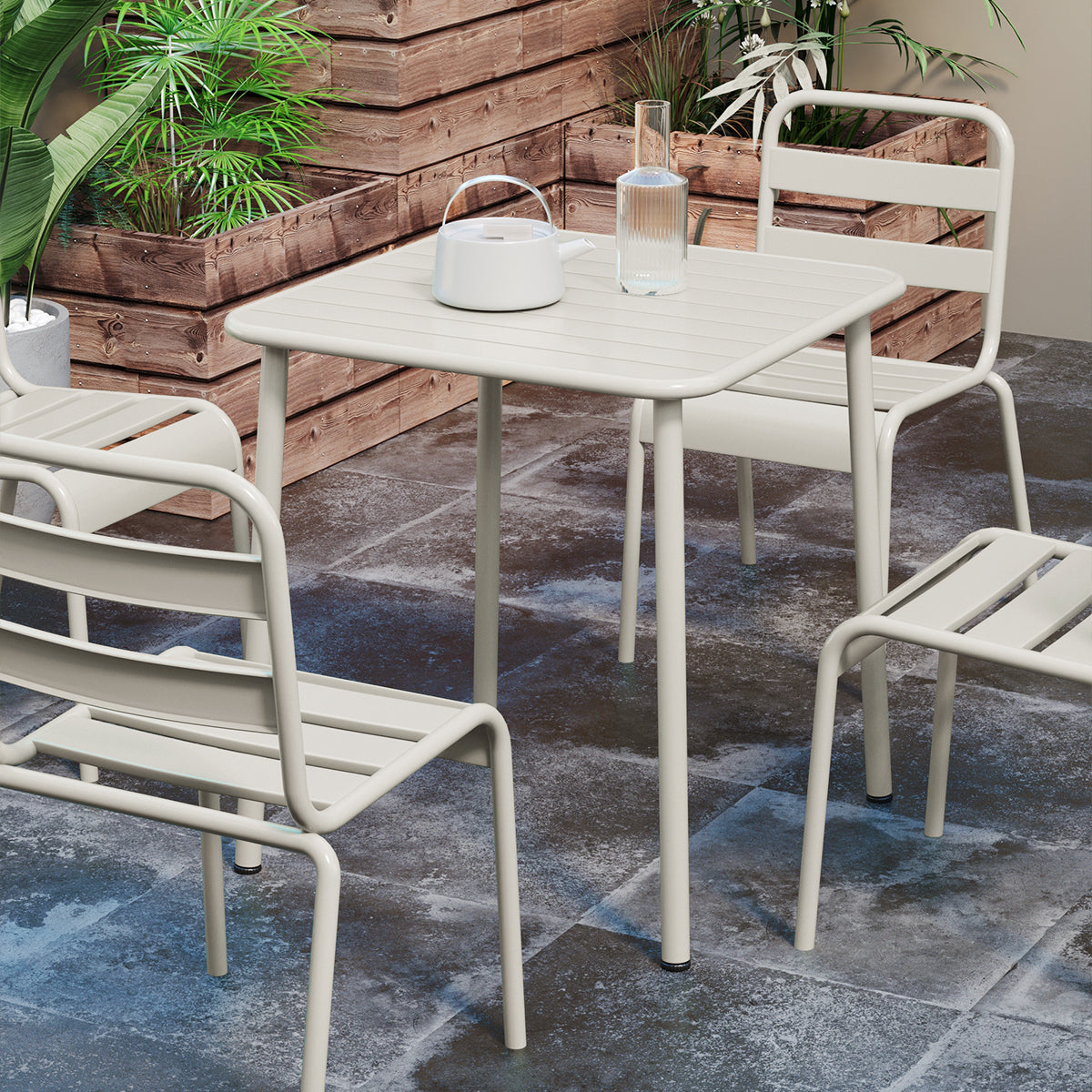 Sera square table outdoor courtyard table villa open air dining table waterproof table retro American modern simple balcony table coffee table