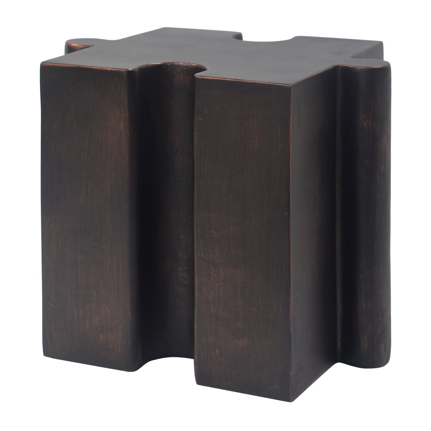 Puzzle Art Side Table, Modular Concave Edge MGO Table - Buy Singles or Combine for Custom Layouts, Indoor & Outdoor,Antique Copper Color