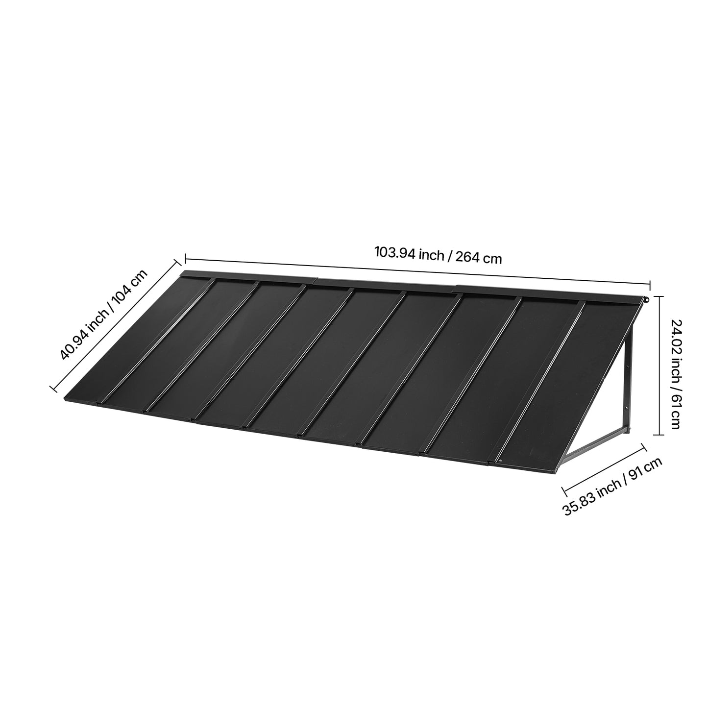 Window Awning Door Canopy 104x36 in Outdoor Steel Front Door Awnings Anti-Rust