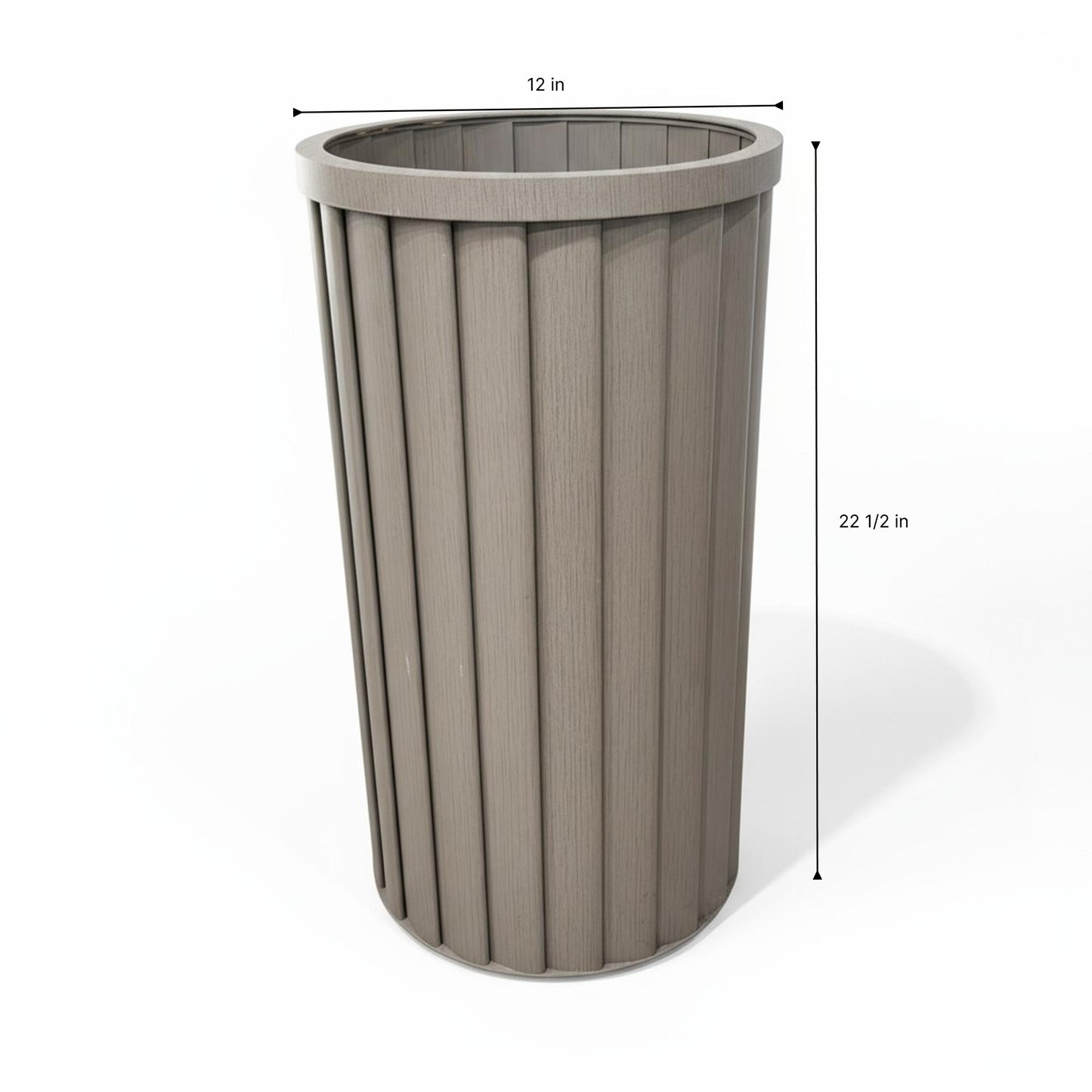 Round Strata Column Planter LG - Grey Brown