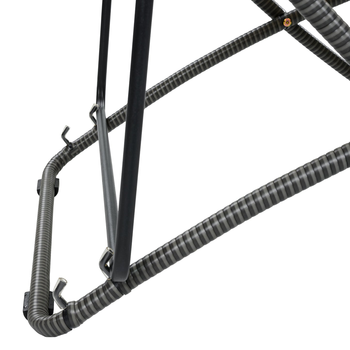 TREXM 2-Pieces Outdoor Folding Chair, Rattan-Wrapped Patio Chair with Adjustable Backrest, Thick Cushion, and Detachable Headrest ,for the Poolside, Beach, Backyard, Decck, and Camping (Black)