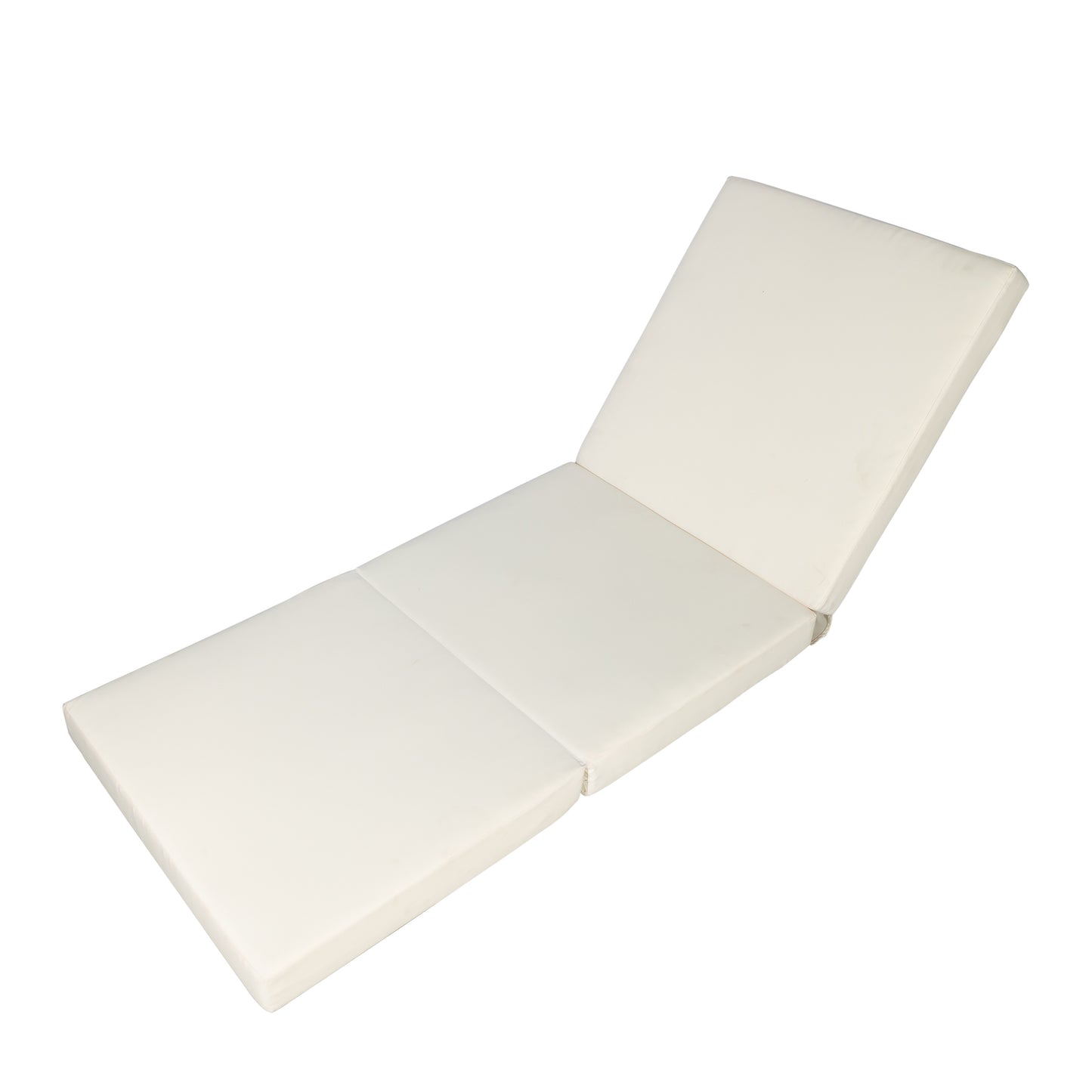 LOUNGE CHAISE SET, ACACIA SOLID WOOD WITH LOUNGE CUSHION (CREAM & TRIPLE FOLD) - MATCHING DARK GREY VERSION AVAILABLE