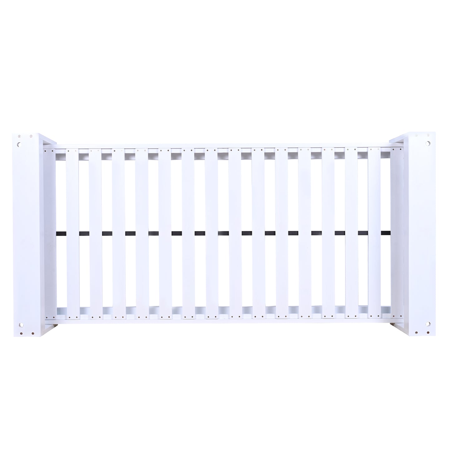 TOPMAX Twin Size Porch Swing Bed Seating Group, Patio Acacia Wood Swing Frame with Hemp Ropes for Garden, Backyard, White