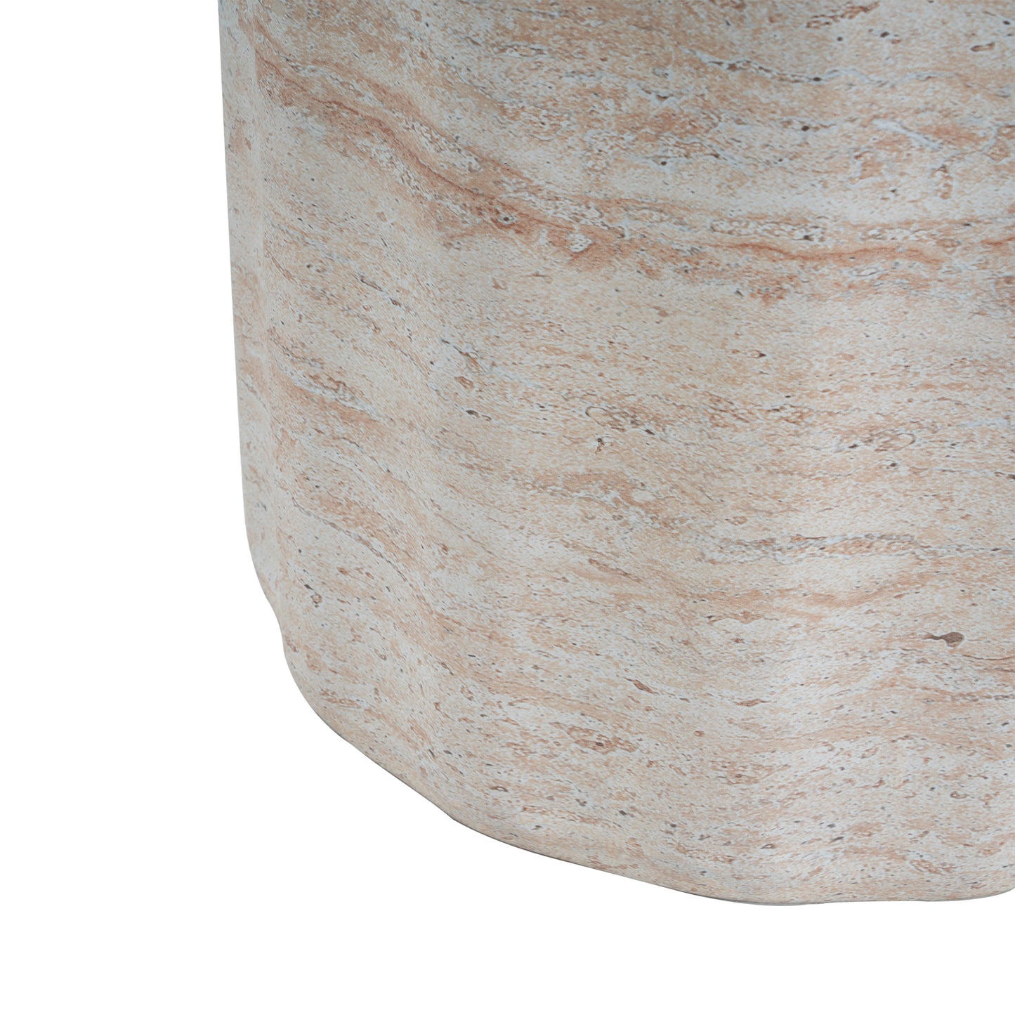Outdoor/Indoor Lightweight Concrete Side Table,Travertine Finish