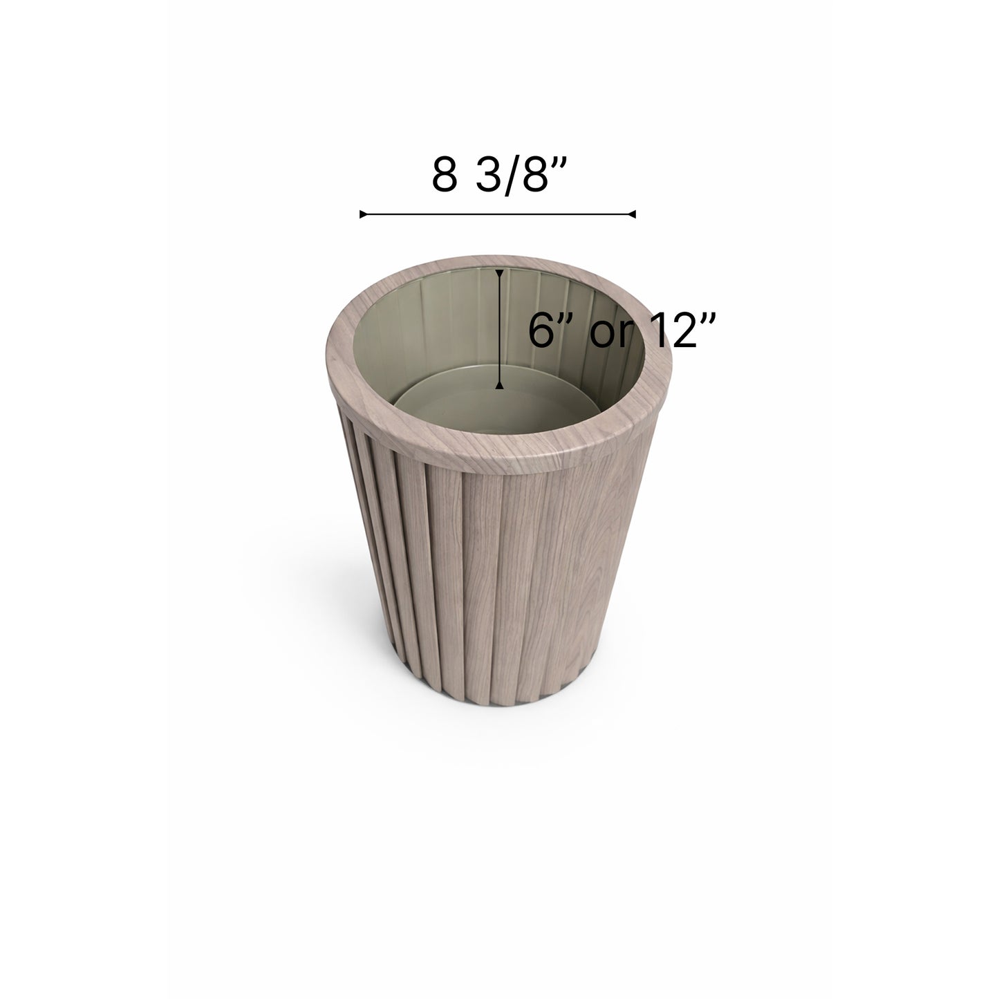 Round Strata Column Planter MD - Ash Brown