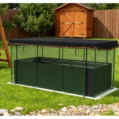 90.25 in. x 43.25 in. Galvanized Steel Raised Garden Bed with Crop Cage, Shade Cloth and Zippered Doors