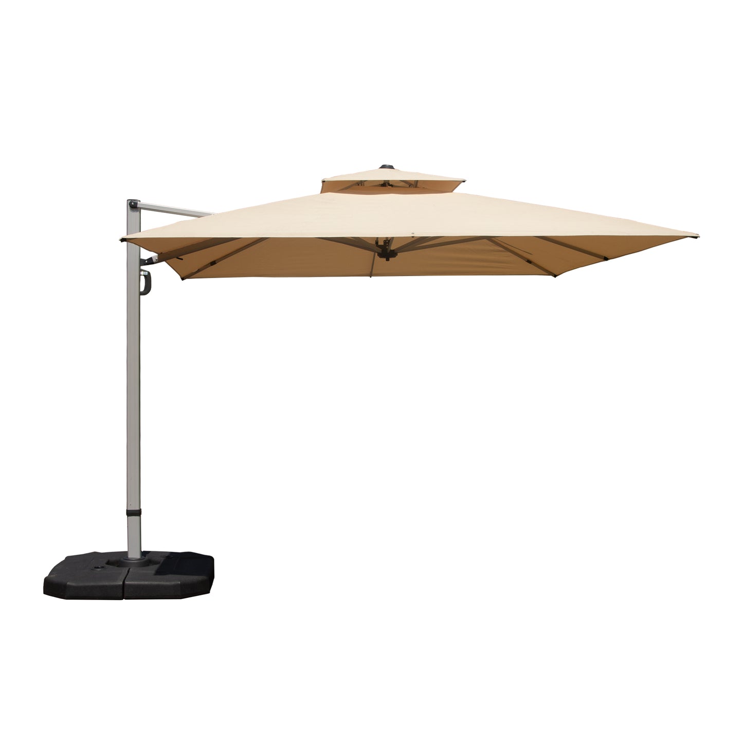 9 ft. Aluminum Cantilever Tilt Patio Umbrella with Center Pole, Beige (Base Not Included)