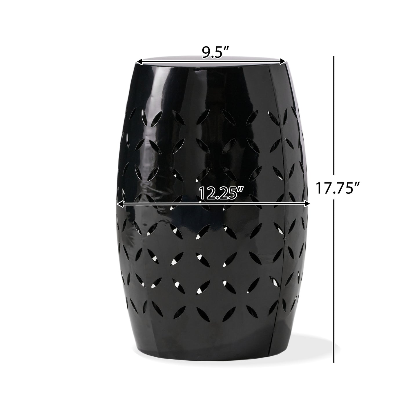 LILAC 12" Accent Side Table, Cylindrical Design End Table for Living Room, Family Room, or Entryway, Industrial Style,Coffee Side Tables for Indoor Outdoor, Black Color