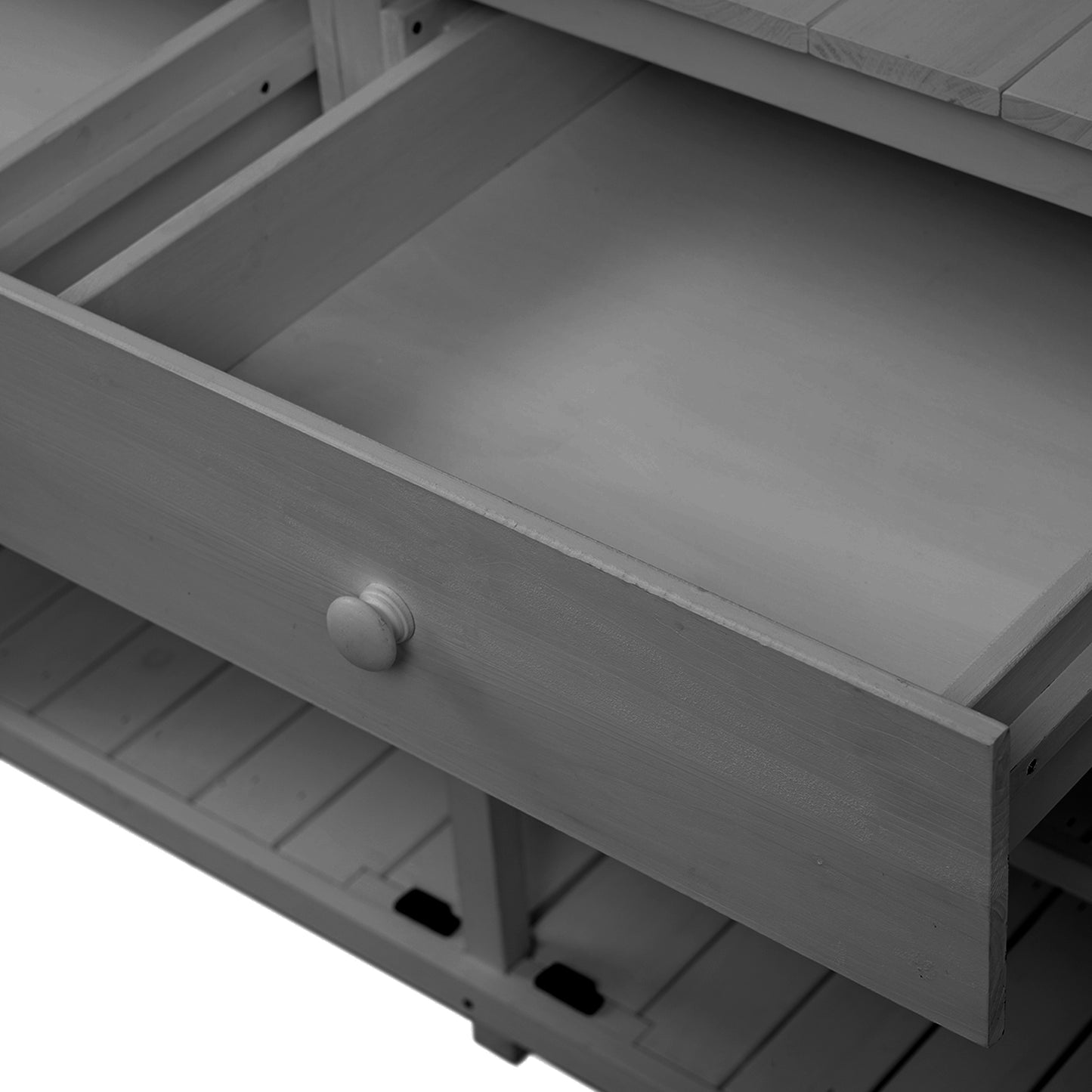 [Assembly Video Provided] TOPMAX 65inch Garden Potting Bench Table, Fir Wood Workstation with Storage Shelf, Drawer and Cabinet, Gray