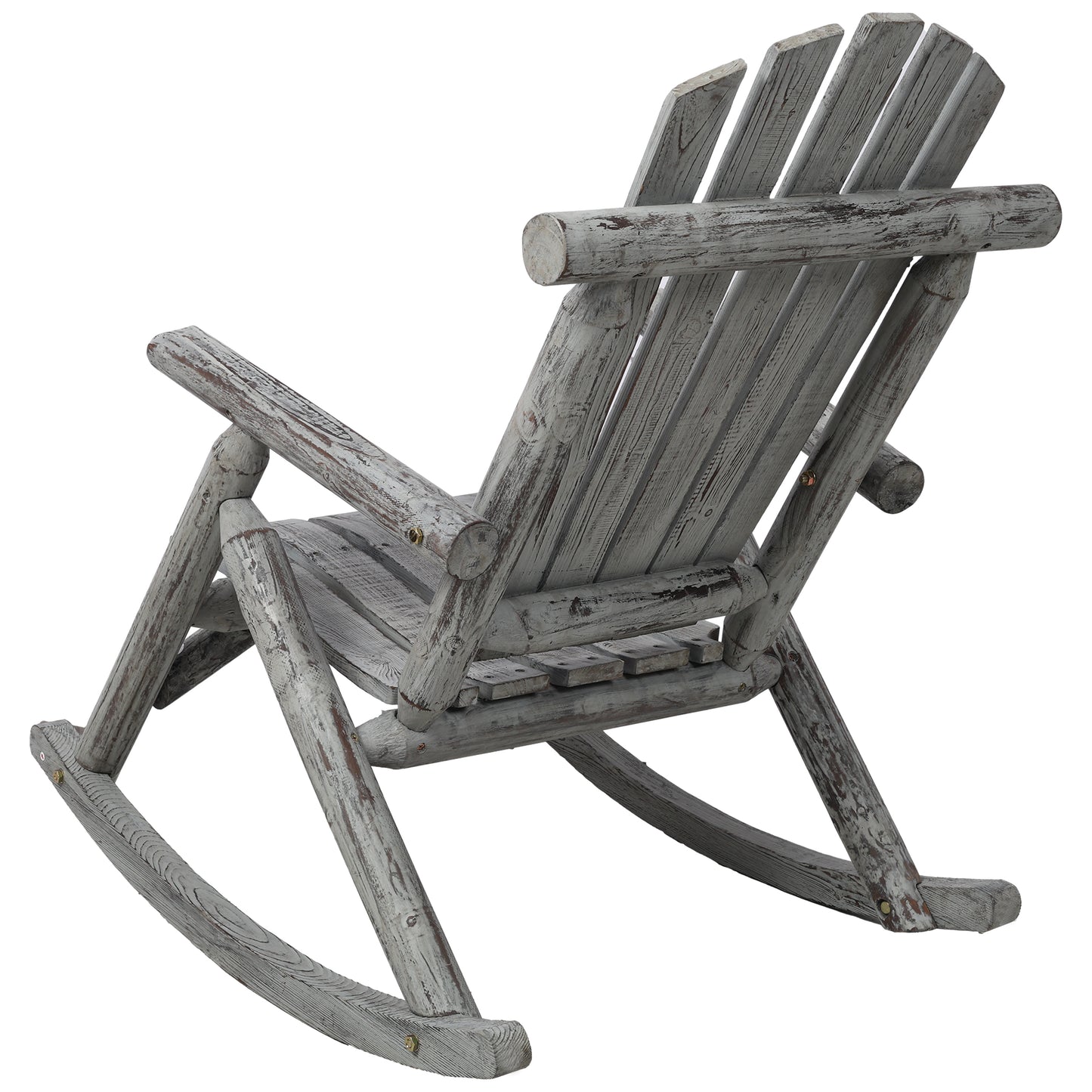 Wooden Porch Rocker Chair,Durable Wooden Porch Rocker Chair,Fir log Rocking Chair,Patio Rockers for Outside,Garde.Light Gray Color