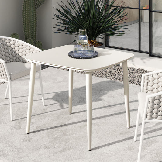 Santorini 33.5" Square Outdoor Patio Table Aluminum