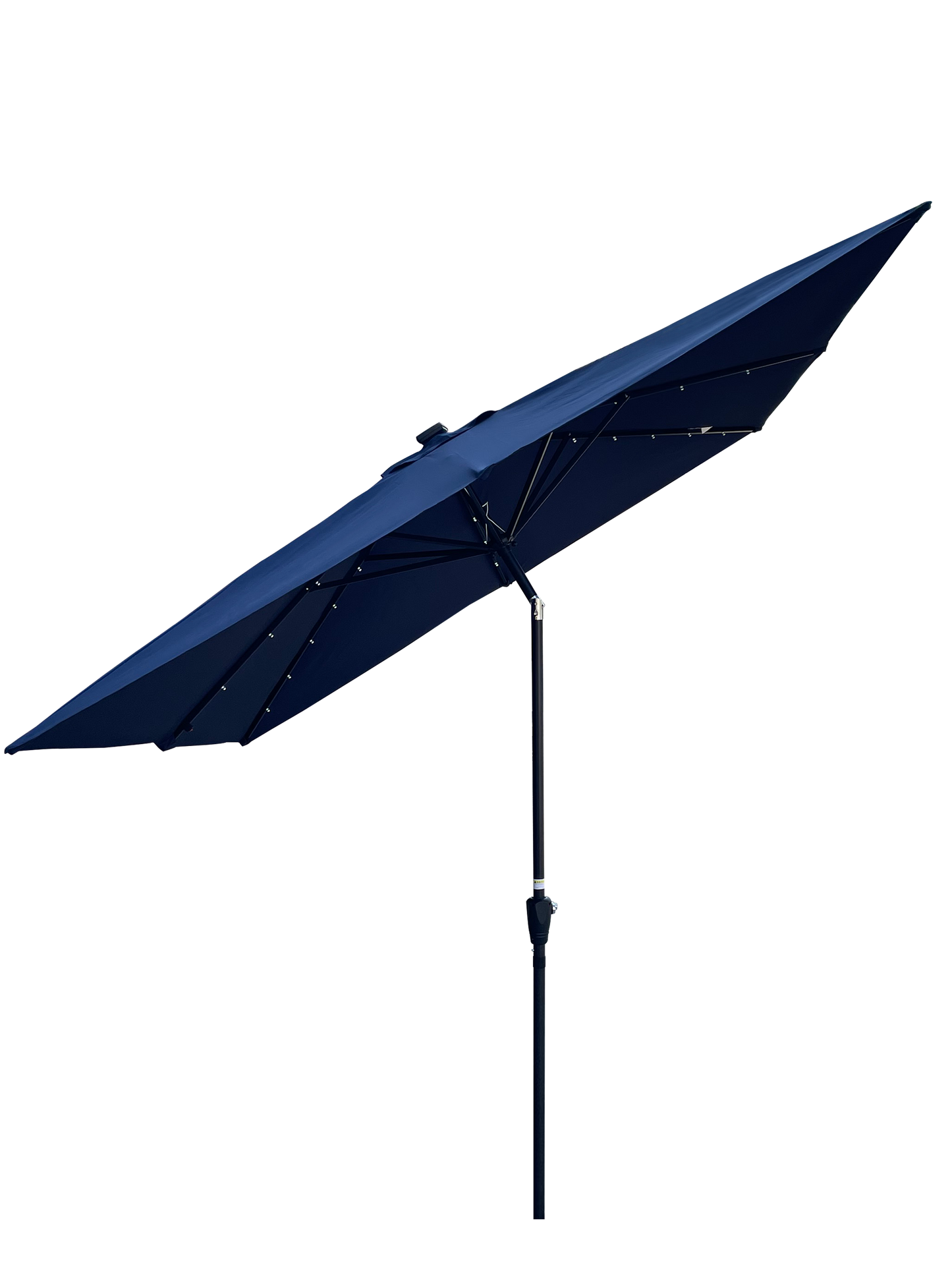 Square 2.5X2.5M Outdoor Patio Umbrella Solar Powered LED Lighted Sun Shade Market Waterproof 8 Ribs Umbrella with Crank and Cross Base for Garden Deck Backyard Pool Shade Outside Deck Swimming Pool