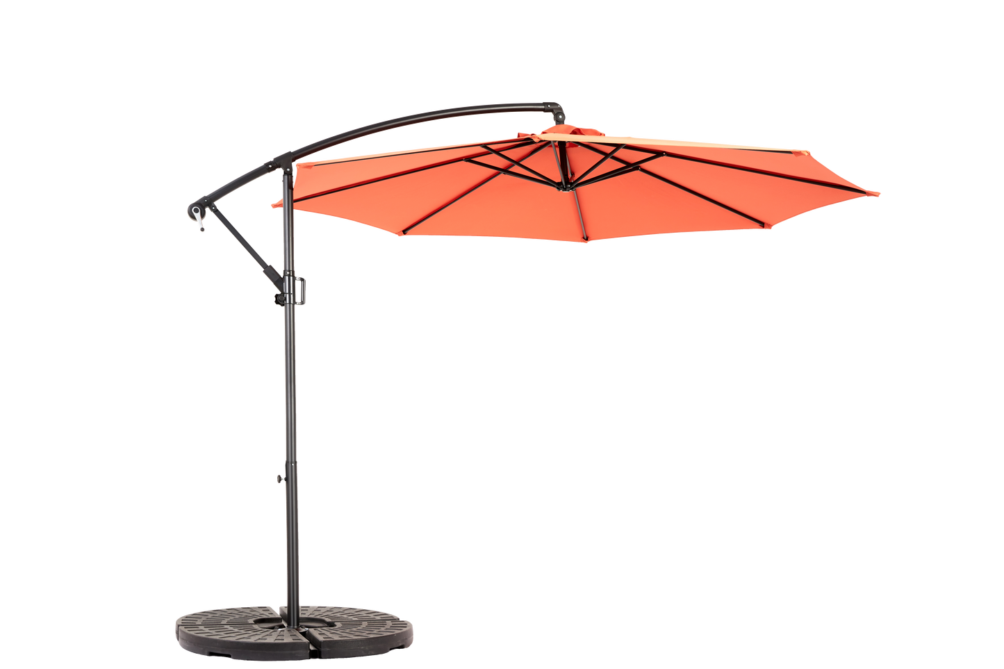 Best Choice Products 10ft Offset Hanging Market Patio Umbrella w/Easy Tilt Adjustment, Polyester Shade, 8 Ribs for Backyard, Poolside   - (orange )(No Base)