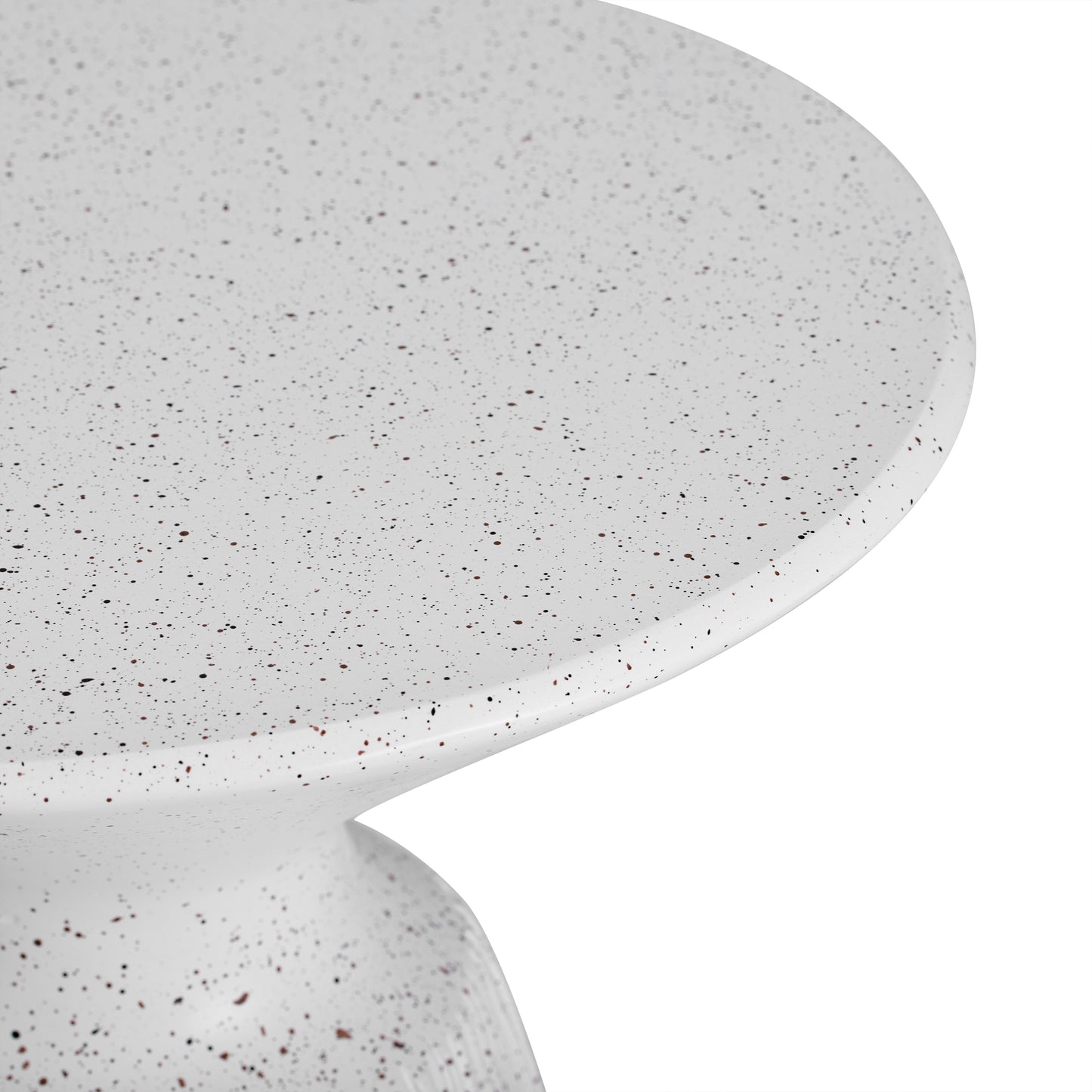 Outdoor White Marble Retro Speckled Textured All-Weather MGO Side Table – Indoor End Table for Home, Office, Living Room & Patio Decor
