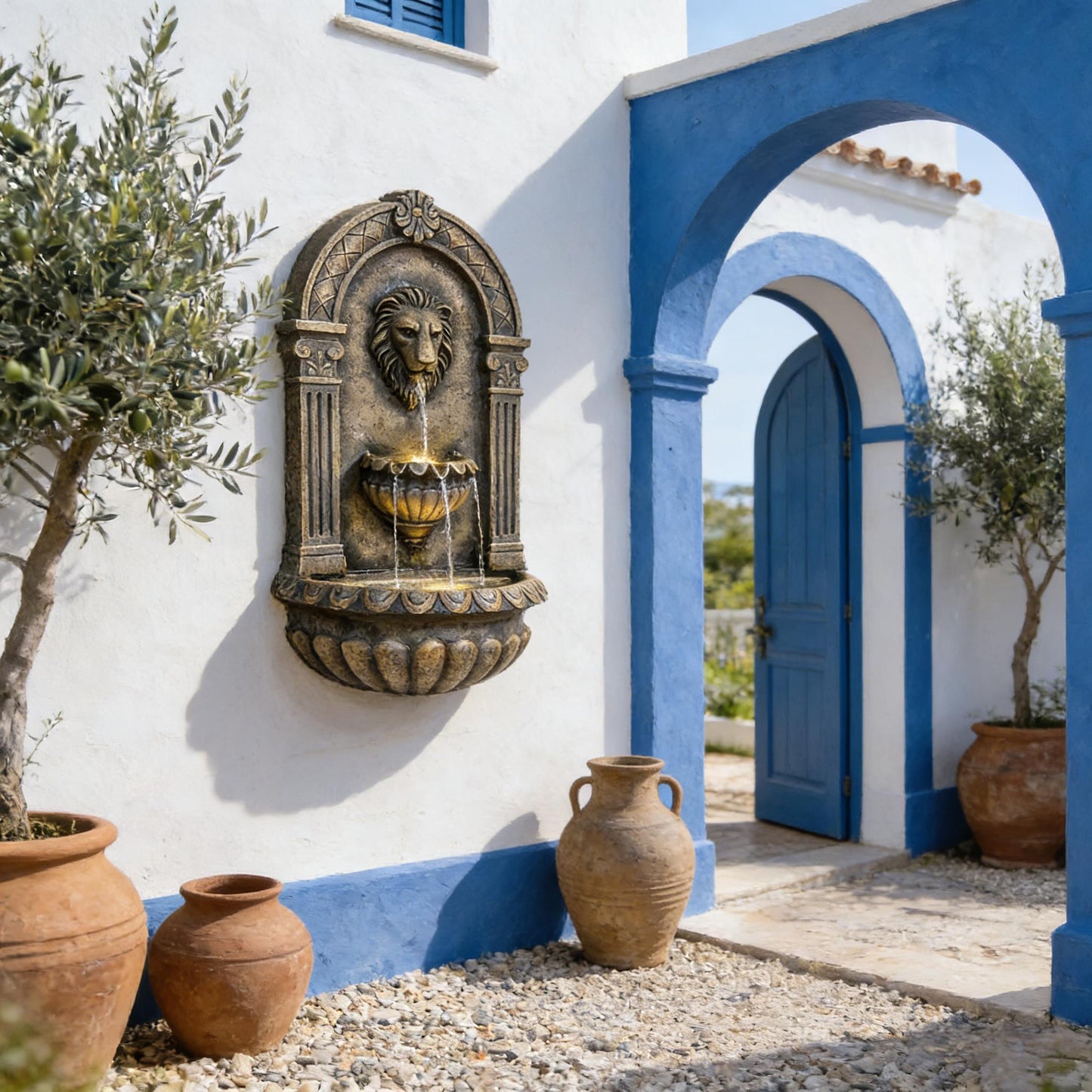 Outdoor Fountain,Wall-Mounted Fountain,Cascading Waterfall